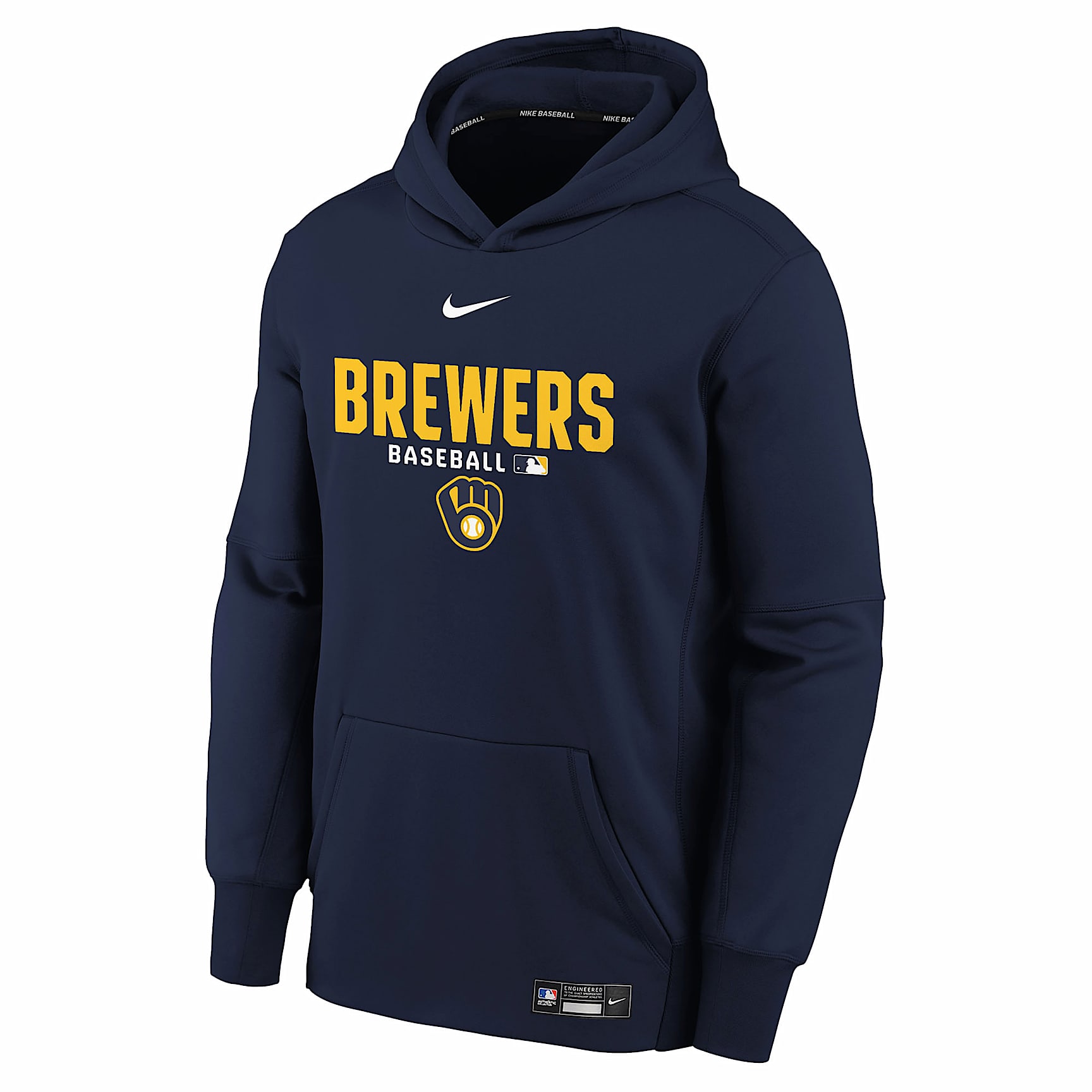 Milwaukee Brewers Authentic Collection Big Kids' Nike Therma-FIT MLB Pullover Hoodie