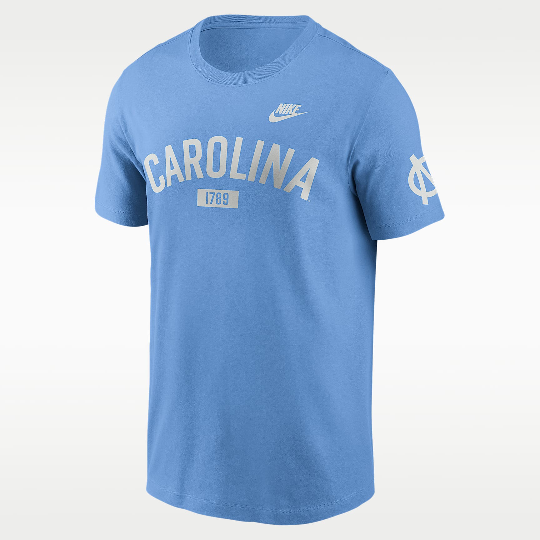 Playera universitaria Nike para hombre North Carolina Legacy Arch 2-Hit