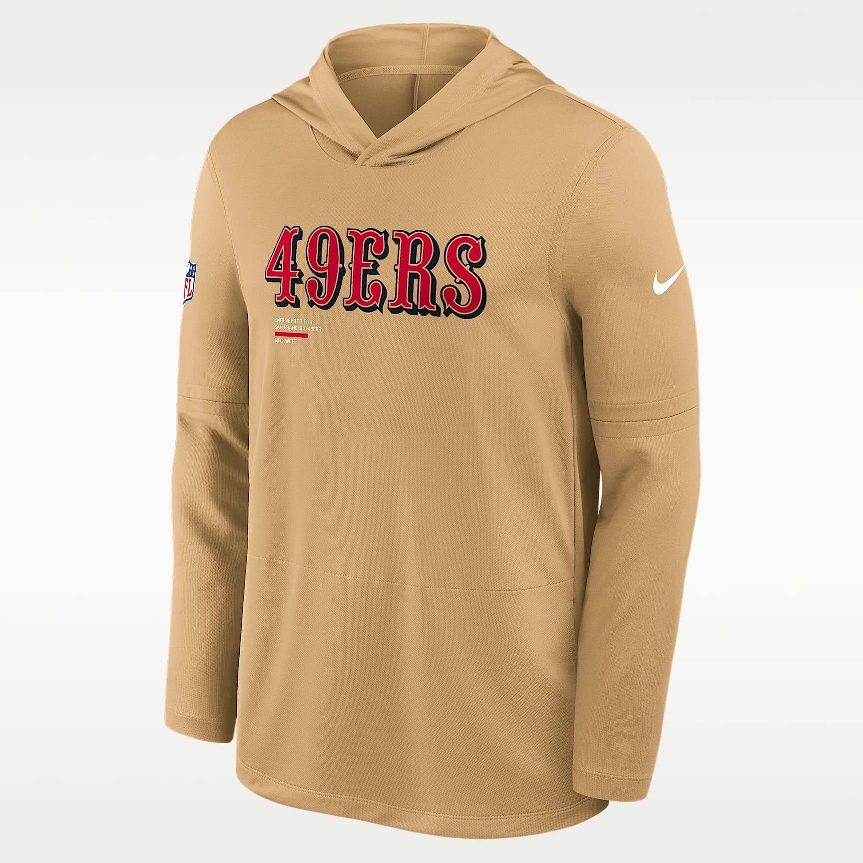 San Francisco 49ers Pure Fury Sideline Men's Nike Dri-FIT NFL Long-Sleeve Hooded Top