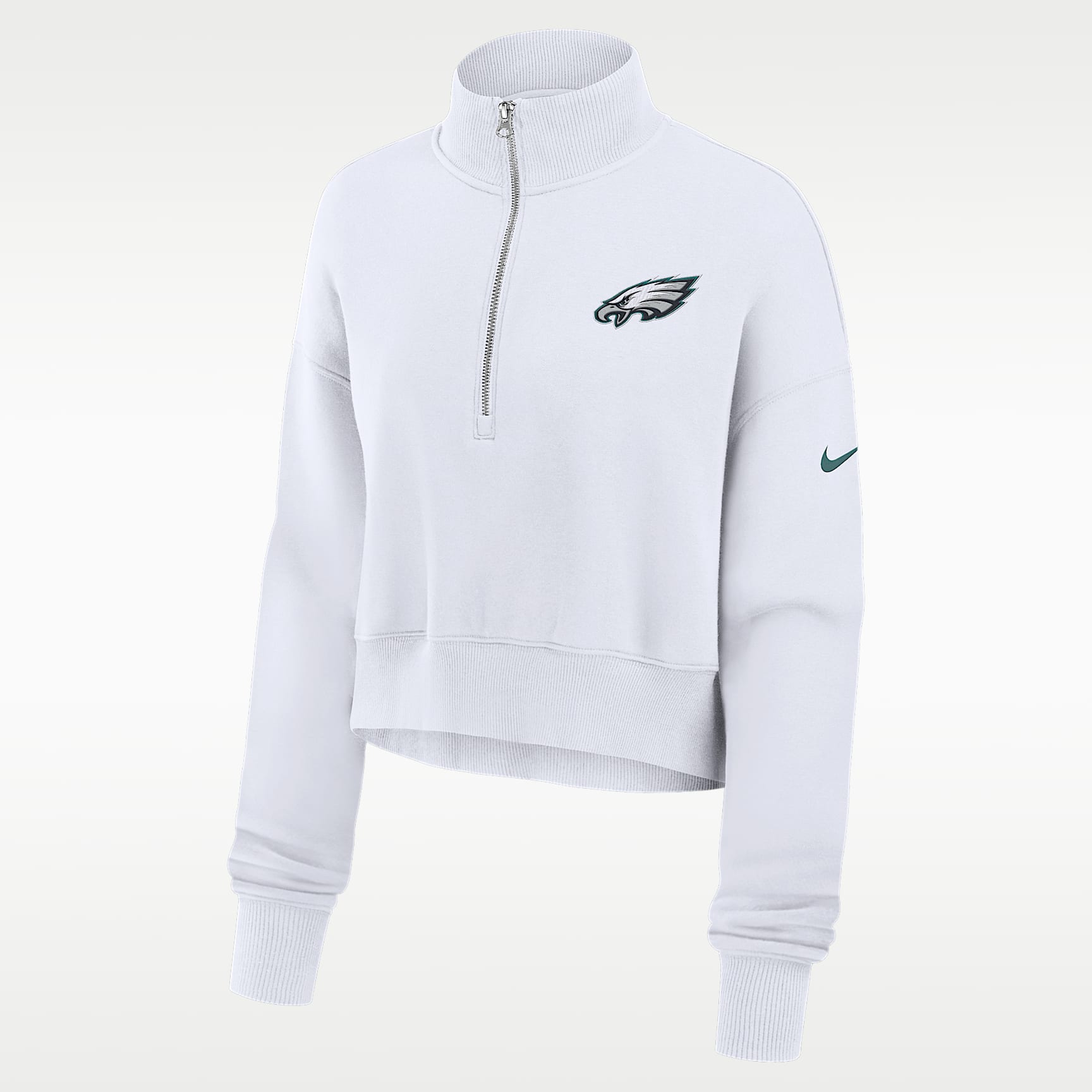 Philadelphia Eagles Primetime Phoenix Women's Nike NFL Oversized Cropped 1/4-Zip Crew