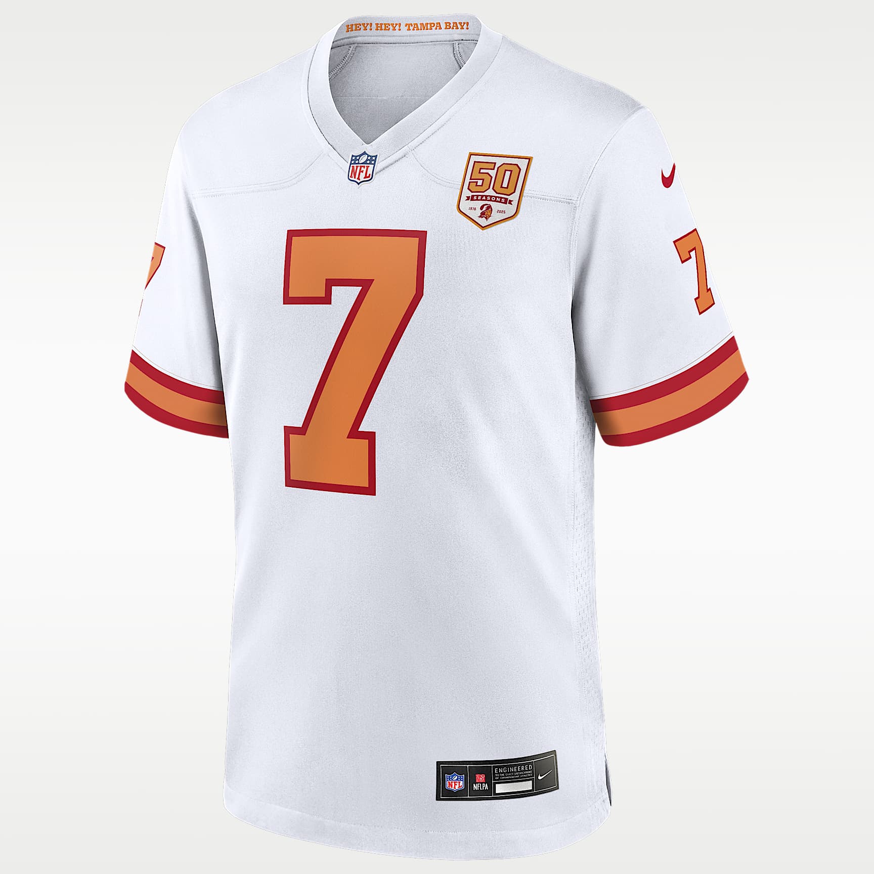 Jersey de juego Nike de la NFL para hombre de Bucky Irving de los Tampa Bay Buccaneers de la 50.ª temporada