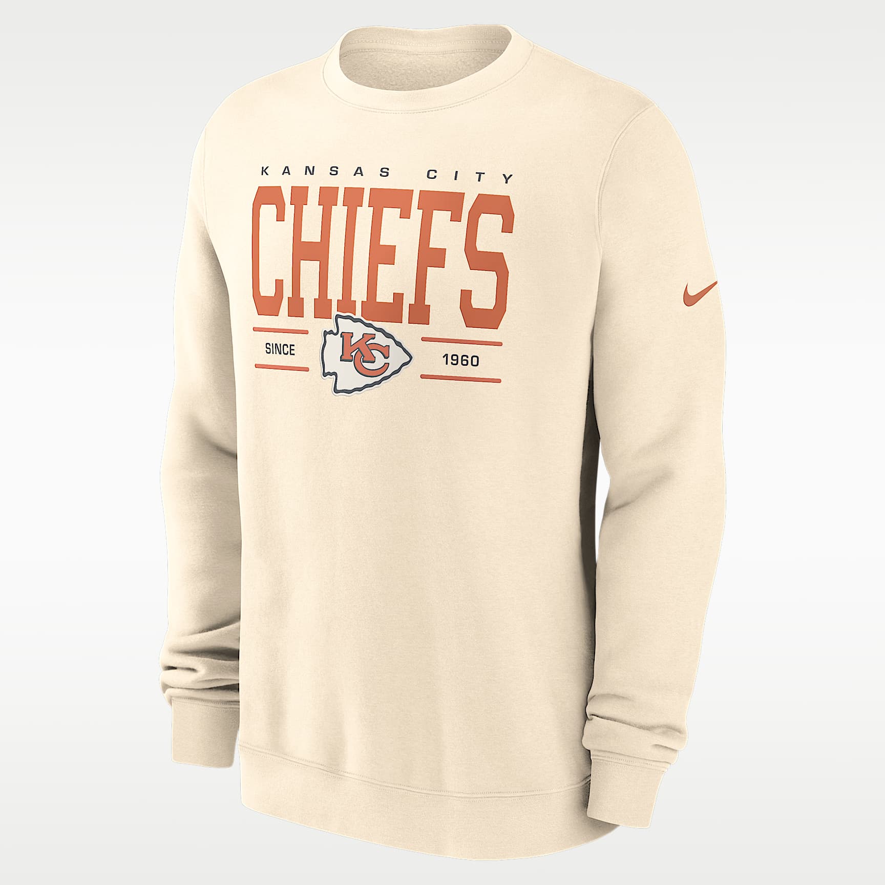 Sudadera de cuello redondo sin cierre Nike de la NFL para hombre Kansas City Chiefs Club