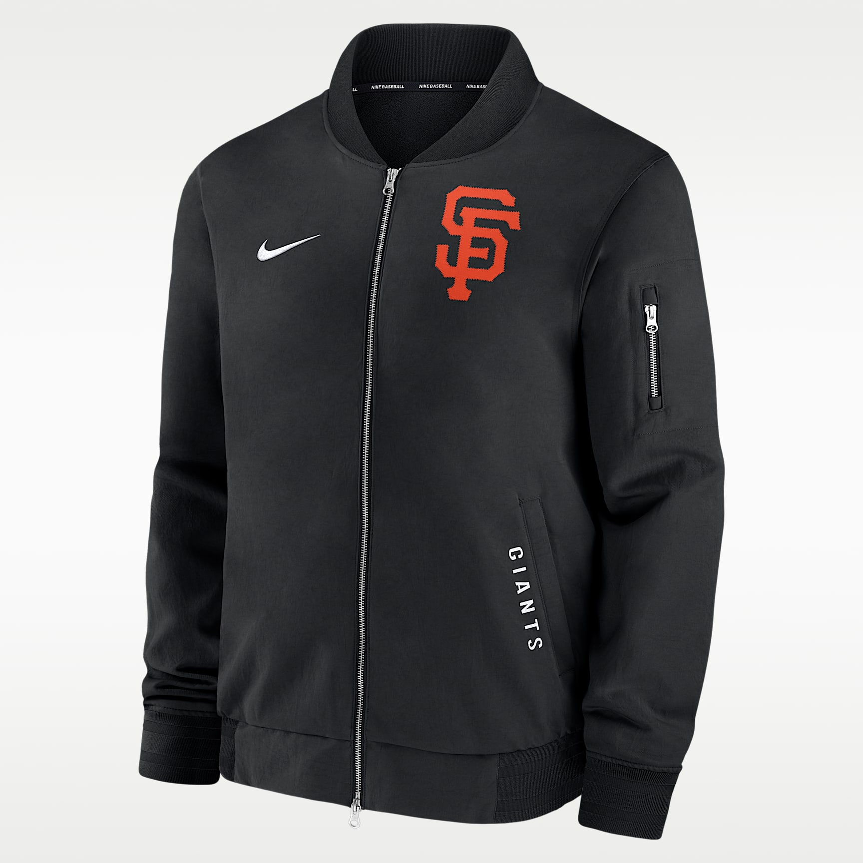 Chamarra bomber Nike de la MLB de cierre completo para hombre San Francisco Giants Authentic Collection Dugout