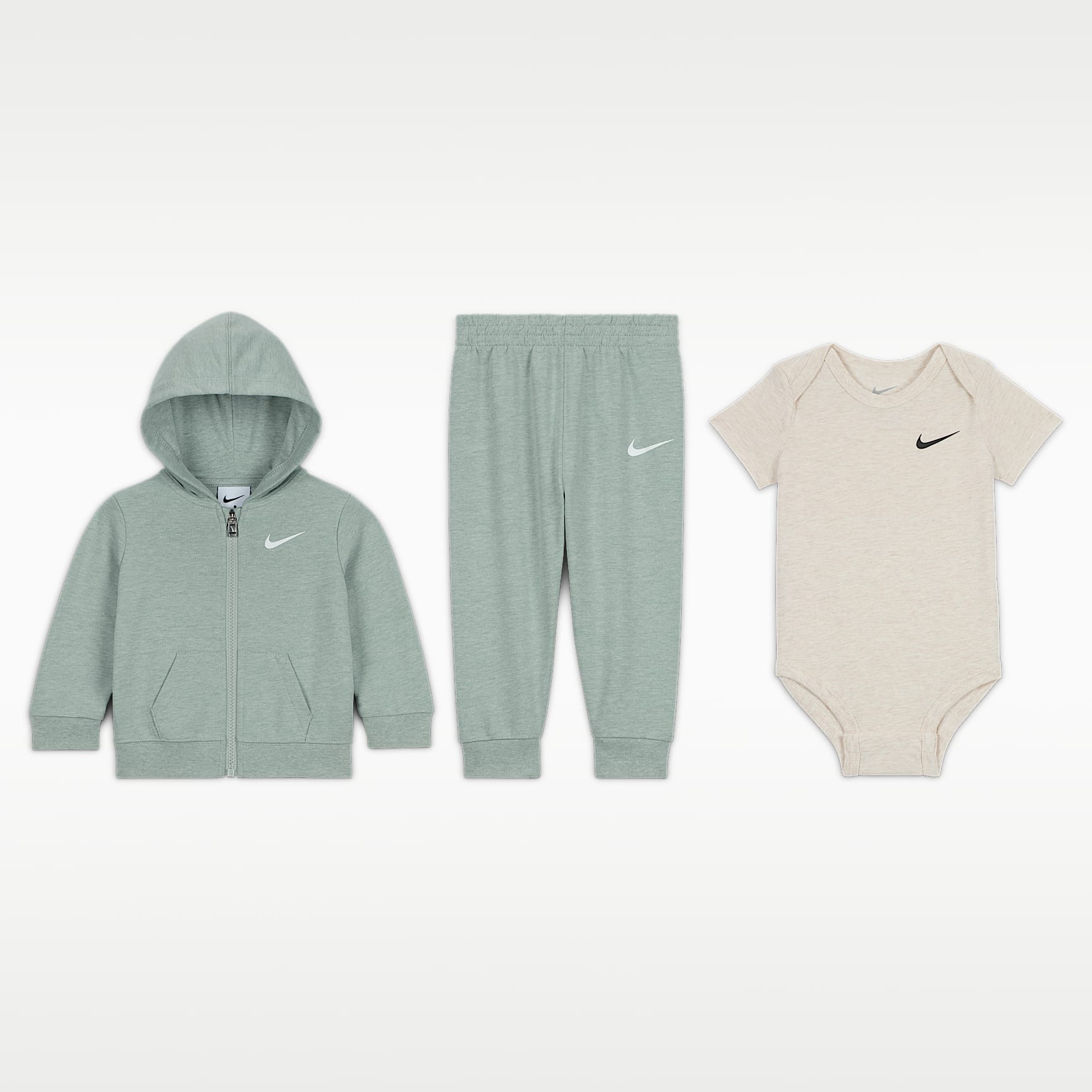 Conjunto de 3 piezas Nike con body y pants para bebé (de 0 a 6 meses)