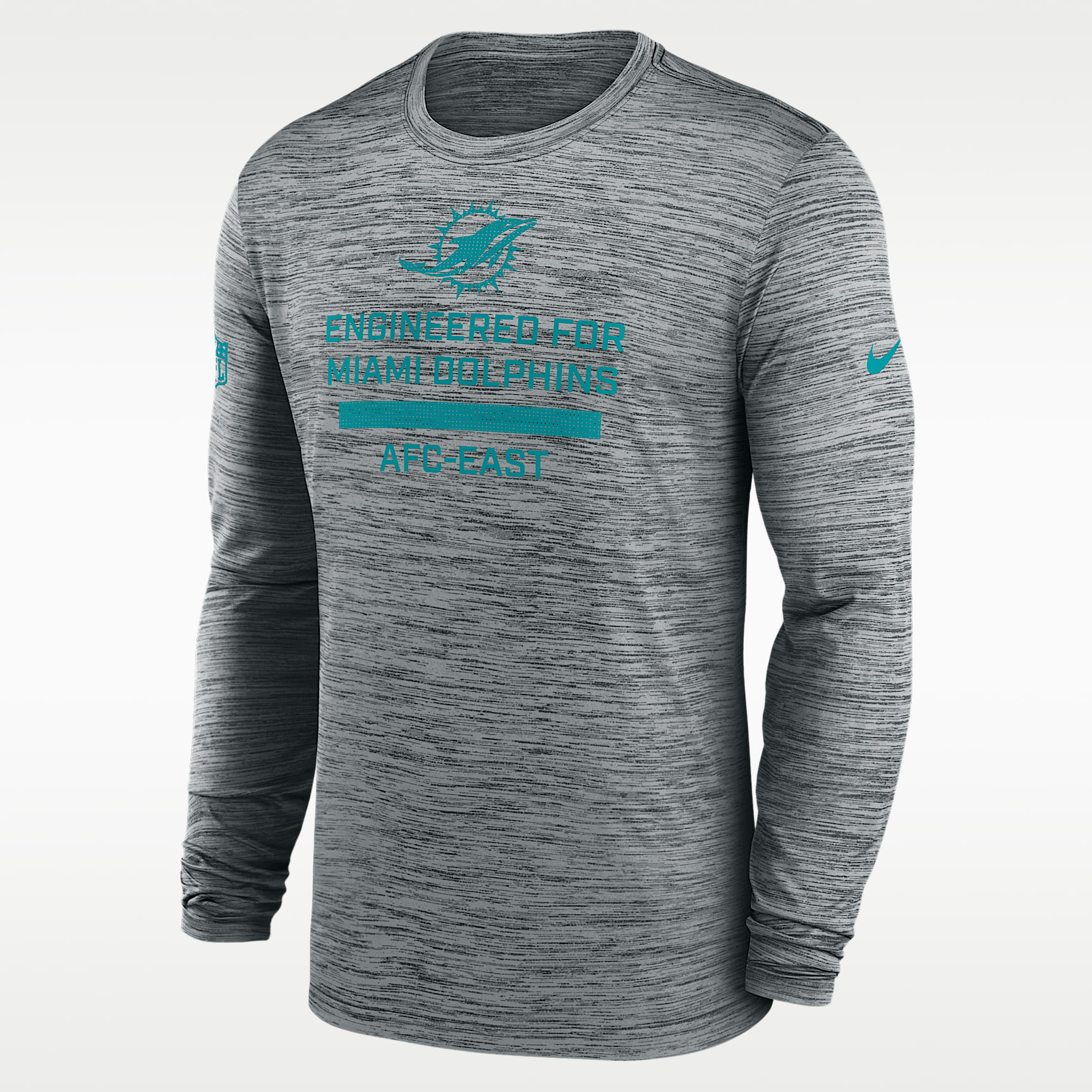 Miami Dolphins Sideline Team Issue Velocity Men's Nike Dri-FIT NFL Long-Sleeve T-Shirt