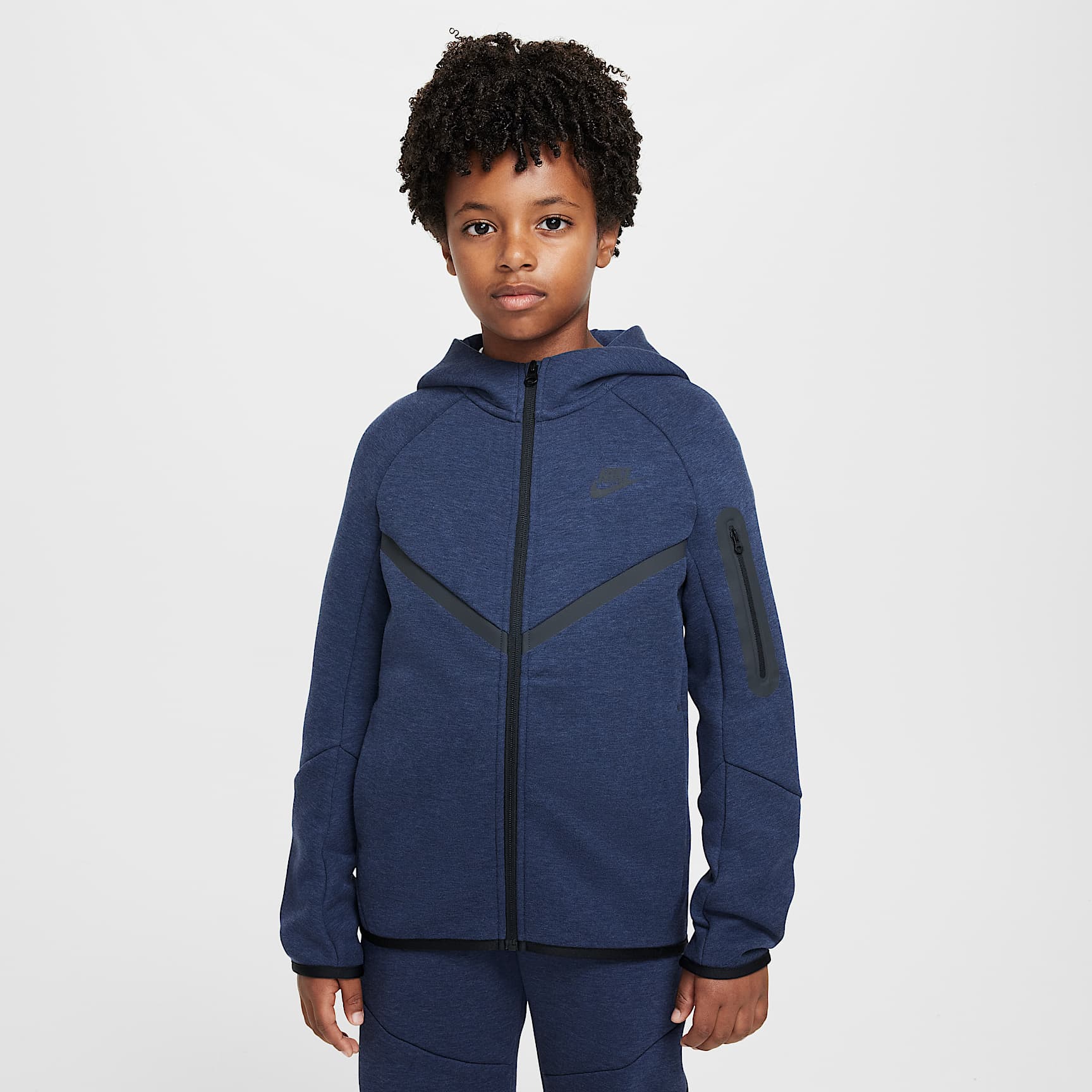 Sudadera con gorro con cierre completo para niños grandes Nike Sportswear Tech Fleece