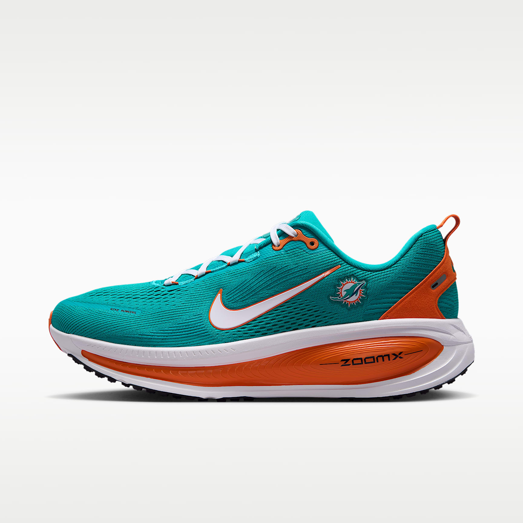 Tenis de correr en pavimento de la NFL para hombre Nike Vomero 18 (Miami Dolphins)