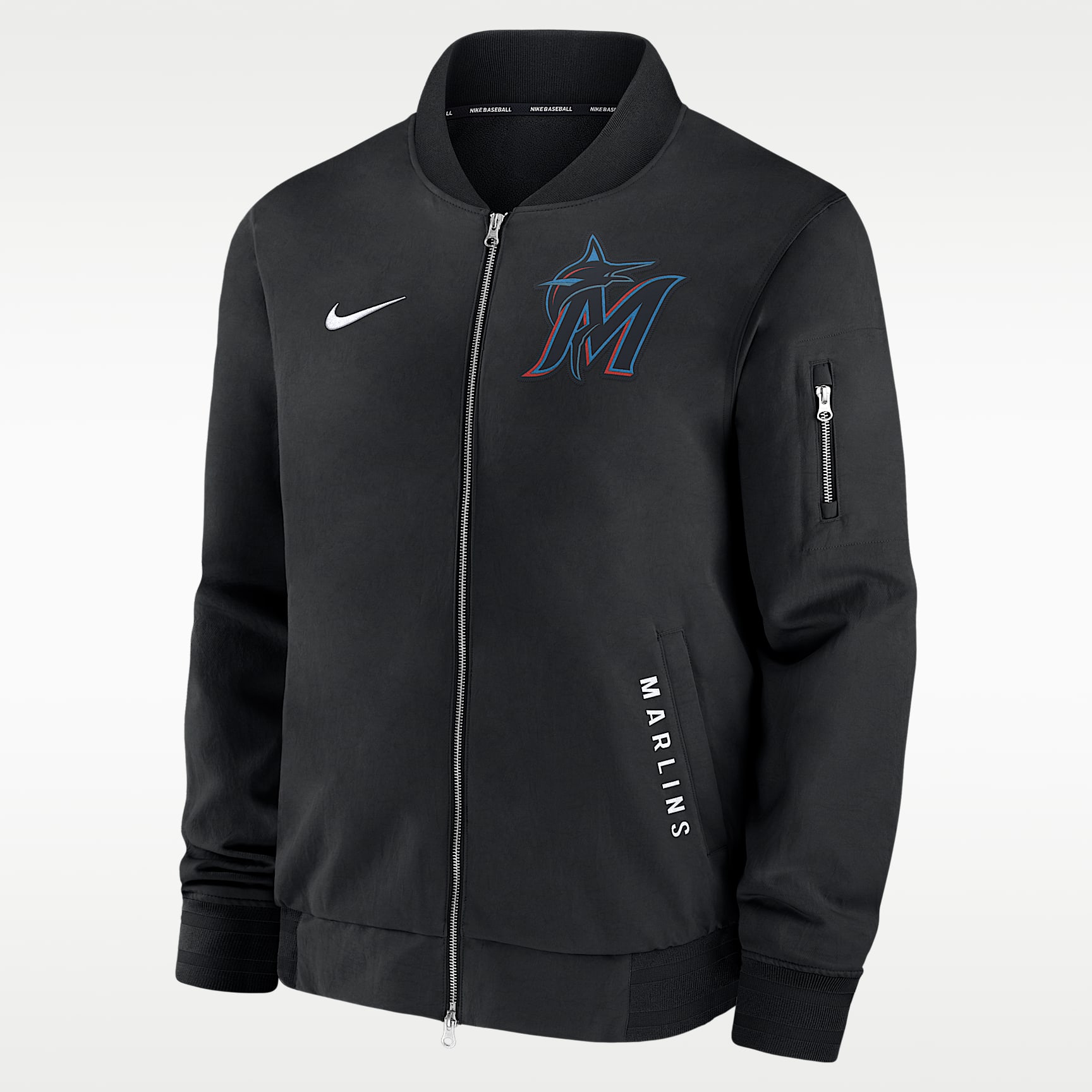 Miami Marlins Authentic Collection Dugout Men's Nike MLB Full-Zip Bomber Jacket