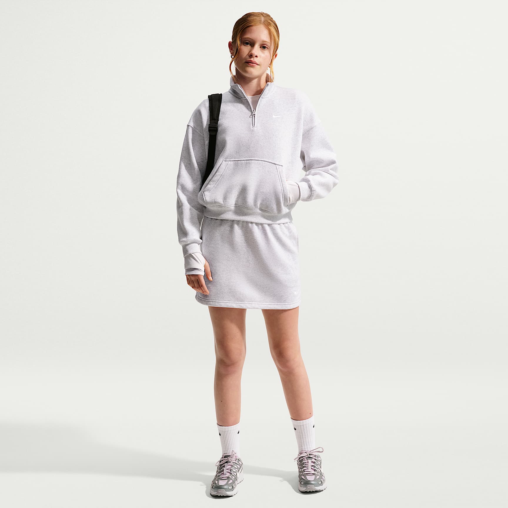 Kjol i sweatshirttyg Nike Sportswear Studio Fleece för ungdom (tjejer)