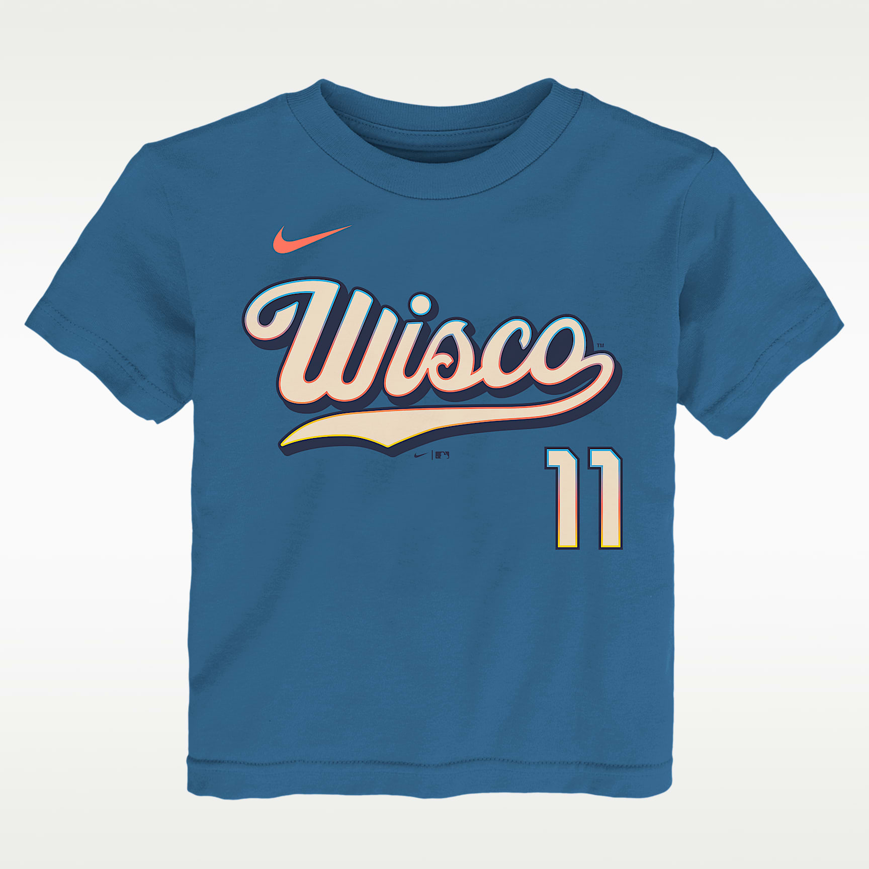 Playera Nike de la MLB infantil Jackson Chourio Milwaukee Brewers City Connect