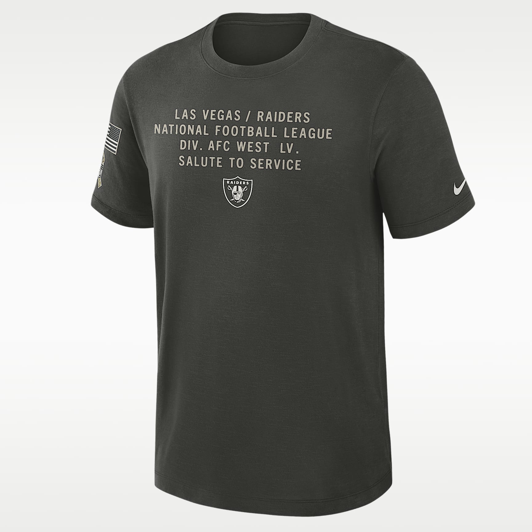 Playera Nike Dri-FIT de la NFL para hombre Las Vegas Raiders Salute to Service Slub