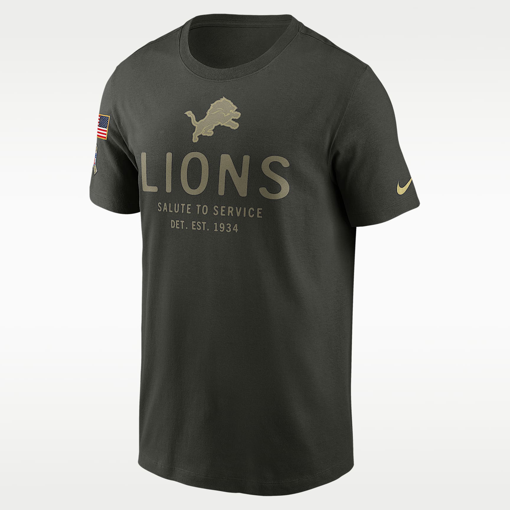 Detroit Lions Salute to Service Sideline Primary Edge Men's Nike Dri-FIT NFL T-Shirt