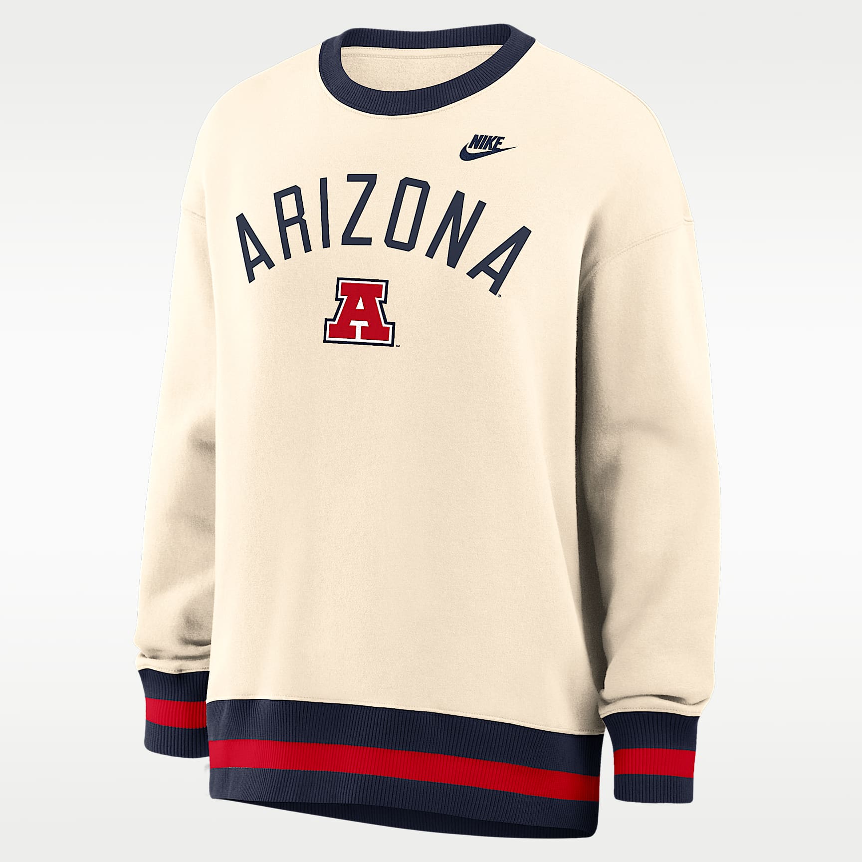 Sudadera de cuello redondo sin cierre universitaria Nike oversized para mujer Arizona Legacy