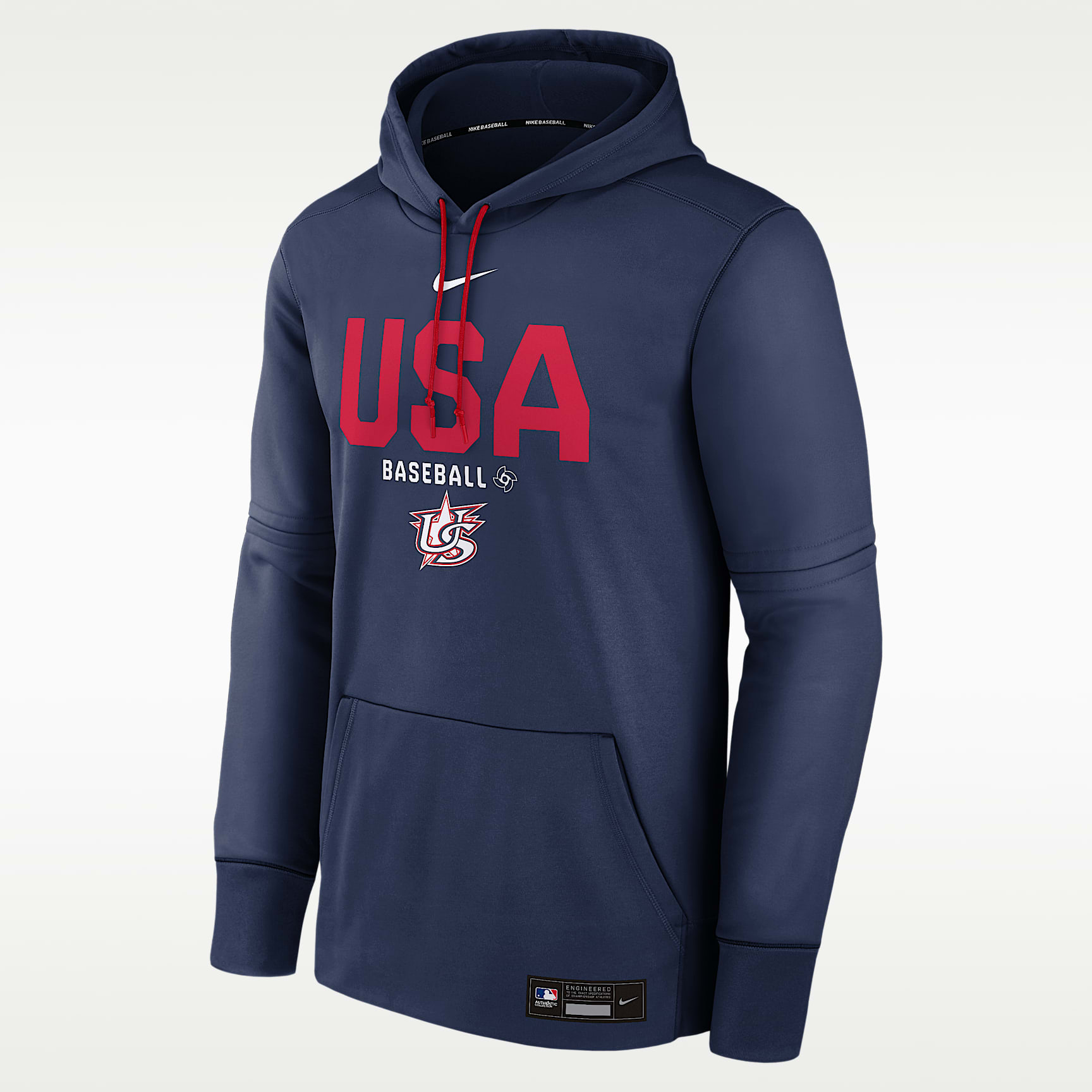 Sudadera con gorro sin cierre Nike Therma para hombre USA Baseball 2026 World Baseball Classic Authentic Collection