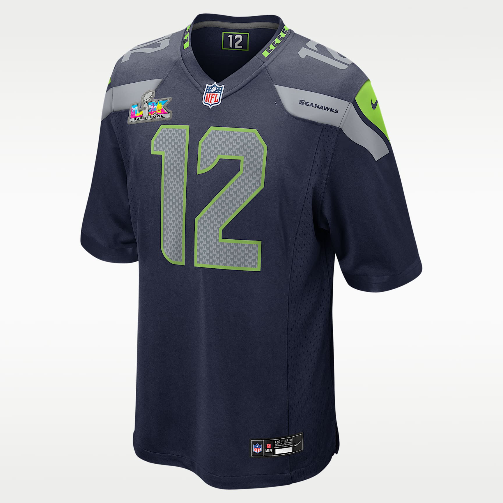 12s Seattle Seahawks Super Bowl LX Men's Nike NFL Game Jersey