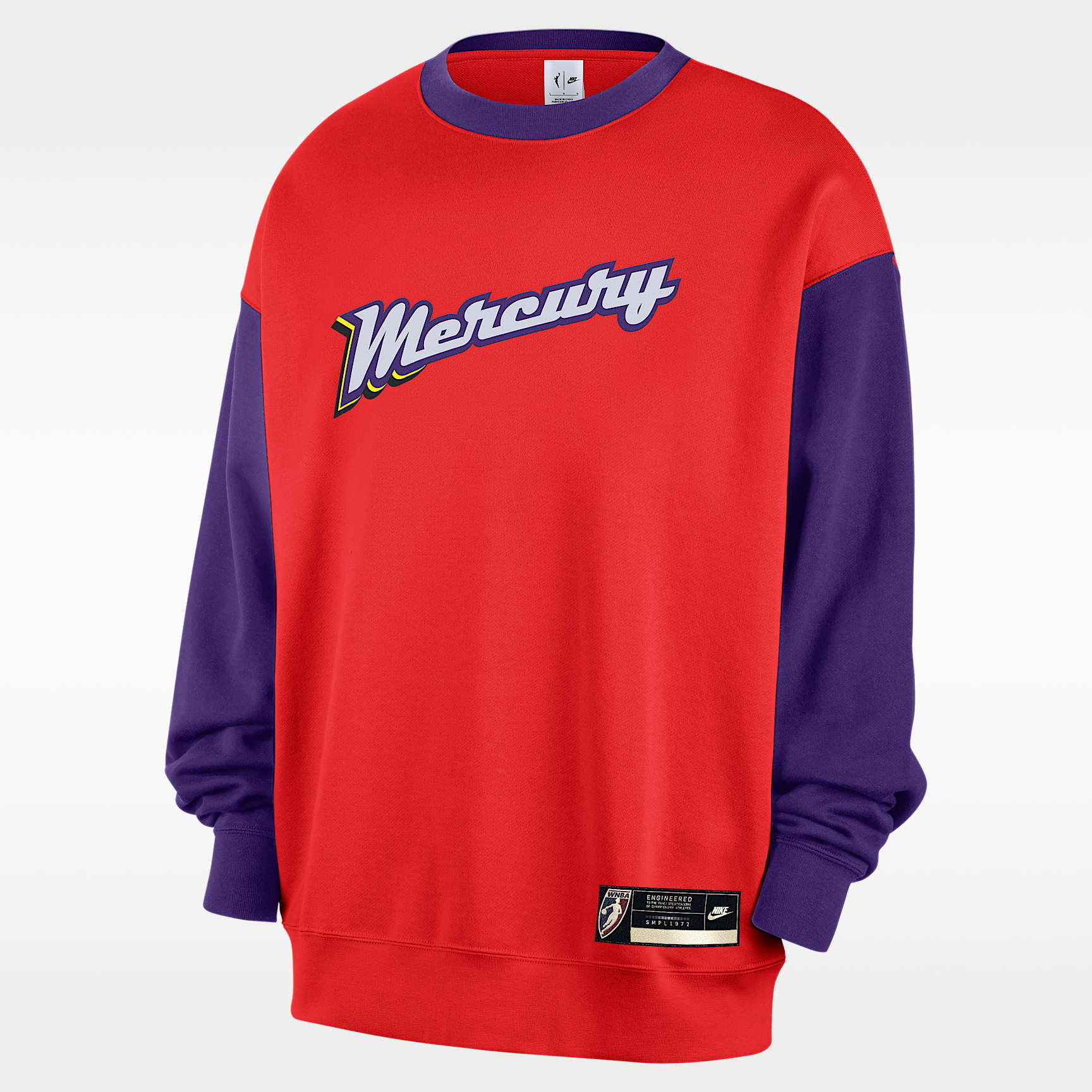 Phoenix Mercury Court Origins Nike Women's WNBA Fleece Crew-Neck Sweatshirt