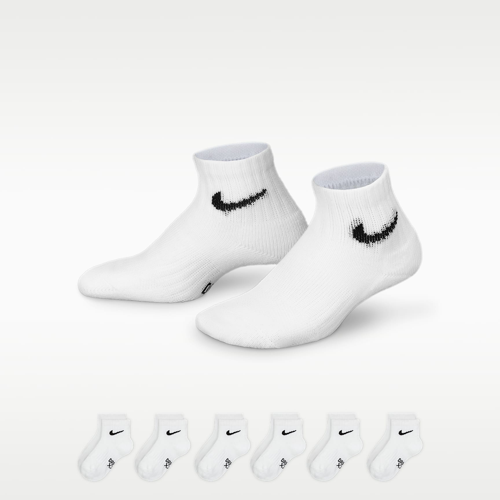 Nike Dri-FIT Performance Basics Little Kids' Quarter Socks (6 Pairs)
