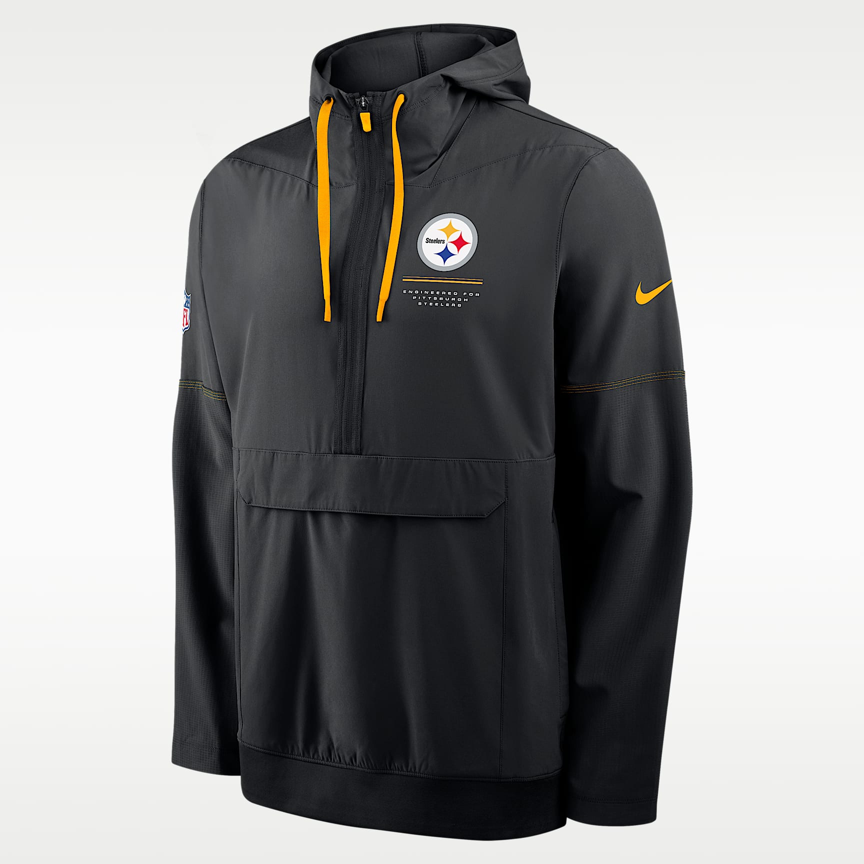 Pittsburgh Steelers Sideline Anorak Men's Nike NFL 1/2-Zip Hooded Jacket
