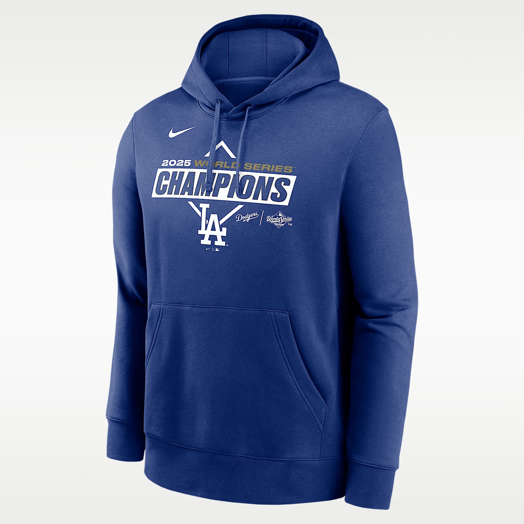 Los Angeles Dodgers 2025 World Series Champions Logo Home Plate Men's Nike MLB Pullover Hoodie