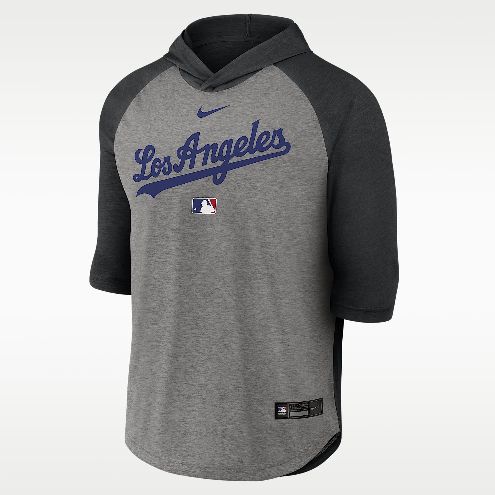Los Angeles Dodgers Authentic Collection Flux Men's Nike Dri-FIT MLB 3/4-Sleeve Hooded T-Shirt