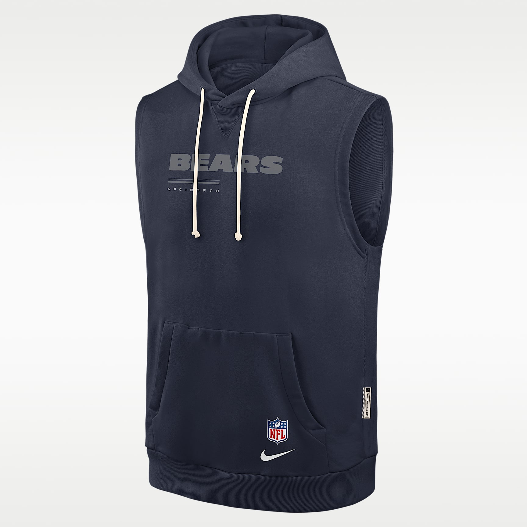 Sudadera con gorro sin cierre sin mangas Nike Dri-FIT de la NFL para hombre Chicago Bears Sideline