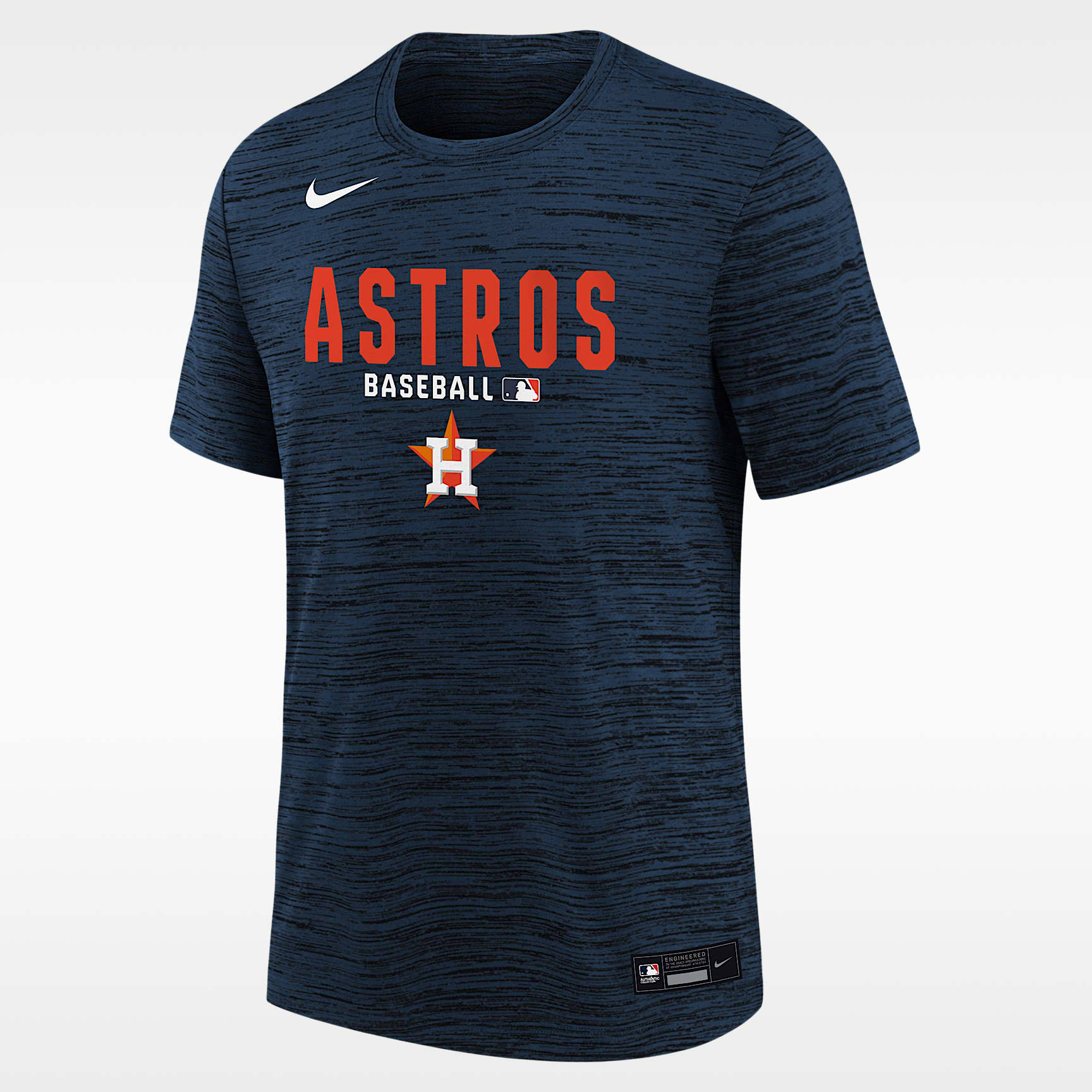 Playera Nike Dri-FIT de la MLB para niños talla grande Houston Astros Authentic Collection Velocity
