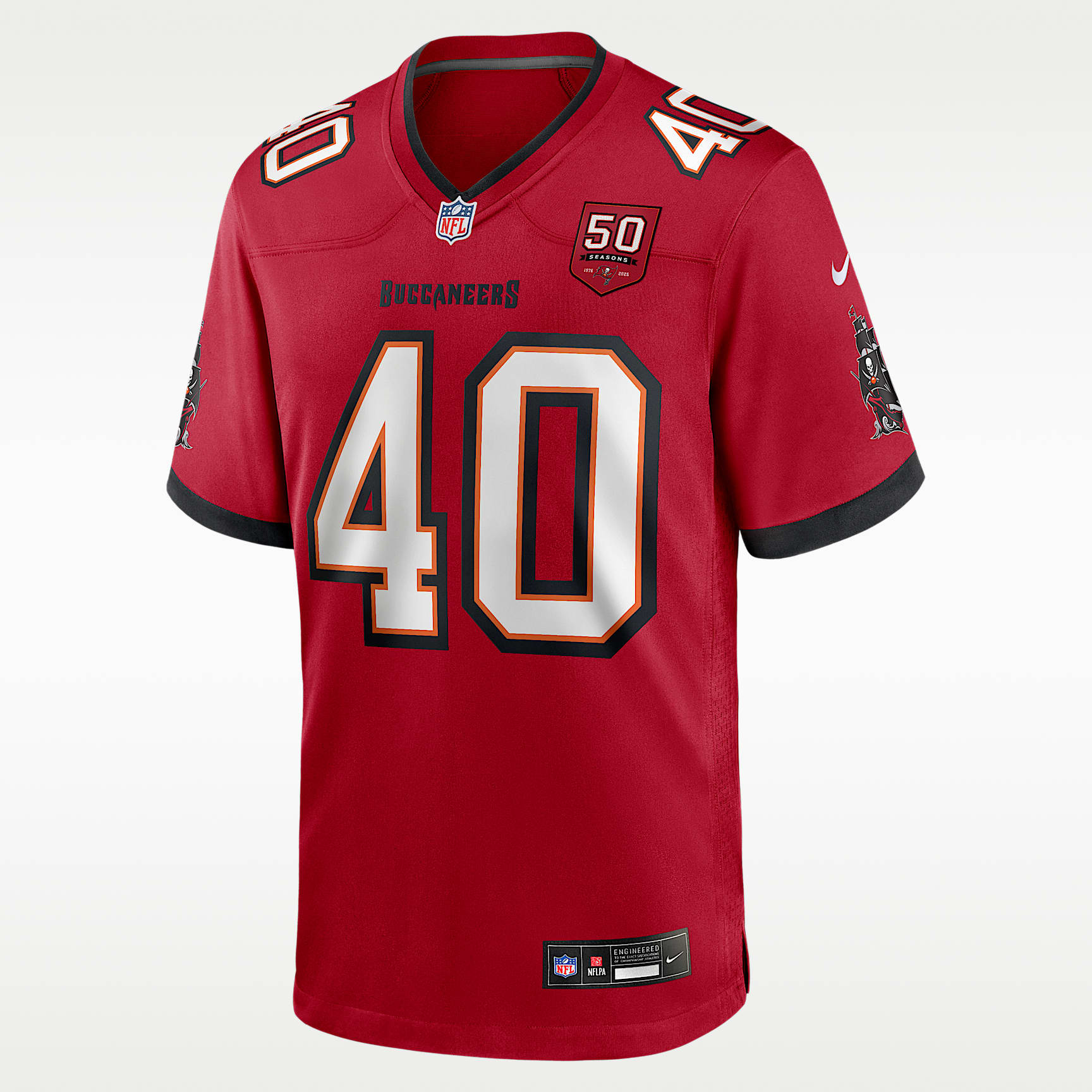 Jersey Nike de la NFL Game para hombre Mike Alstott Tampa Bay Buccaneers 50th Anniversary
