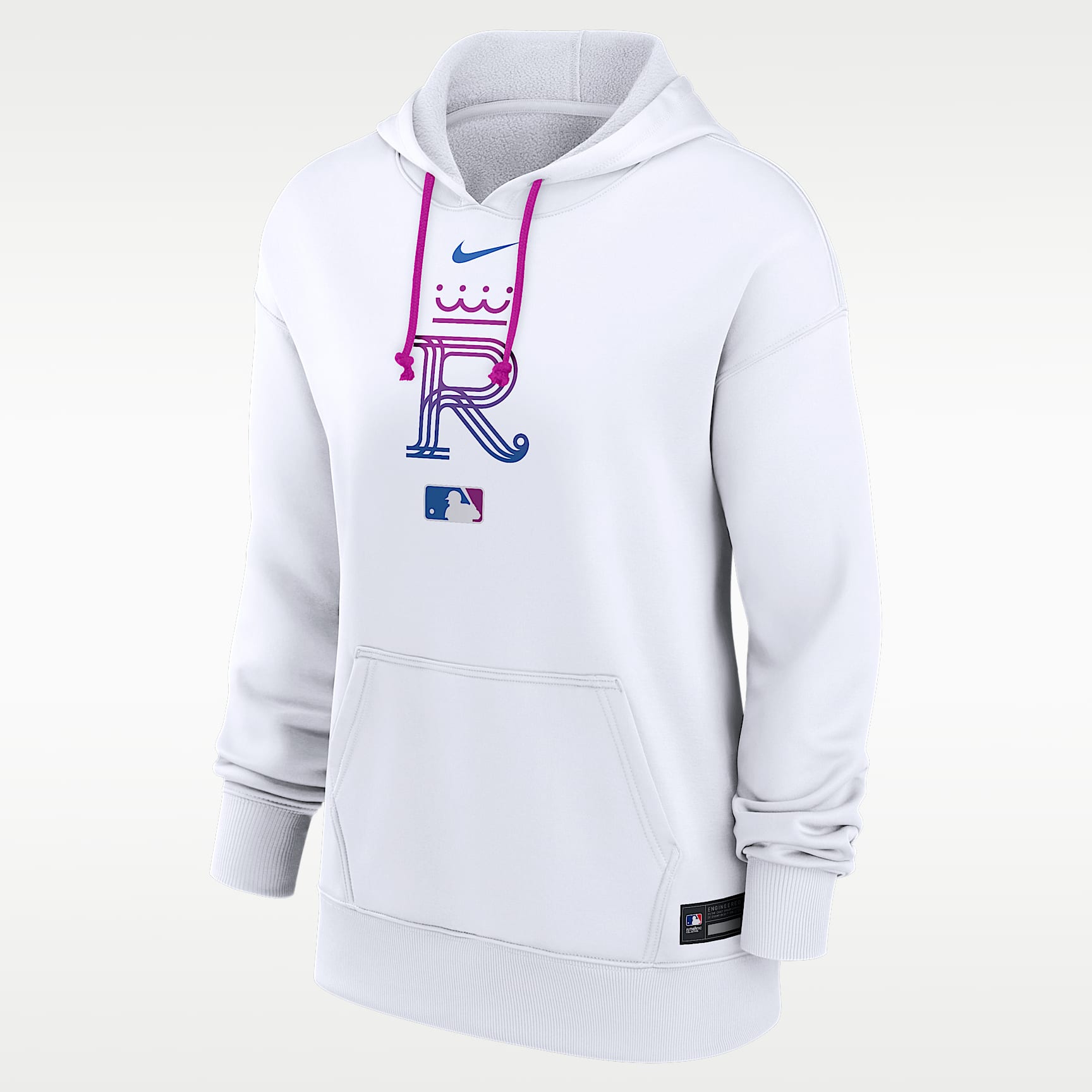 Sudadera con gorro sin cierre Nike Therma de la MLB para mujer Kansas City Royals Authentic Collection City Connect