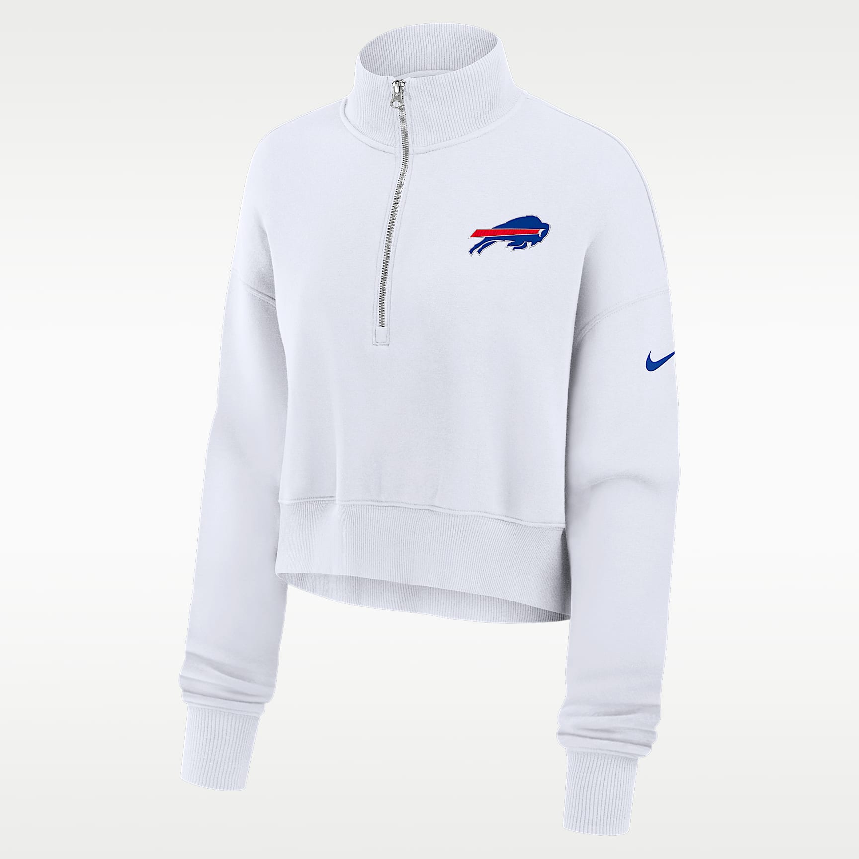 Buffalo Bills Primetime Phoenix Women's Nike NFL Oversized Cropped 1/4-Zip Crew
