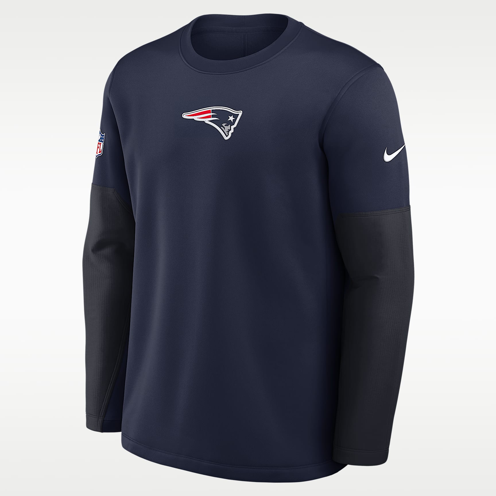 New England Patriots Scripted To Win Sideline Coach Men's Nike Therma-FIT NFL Long-Sleeve T-Shirt