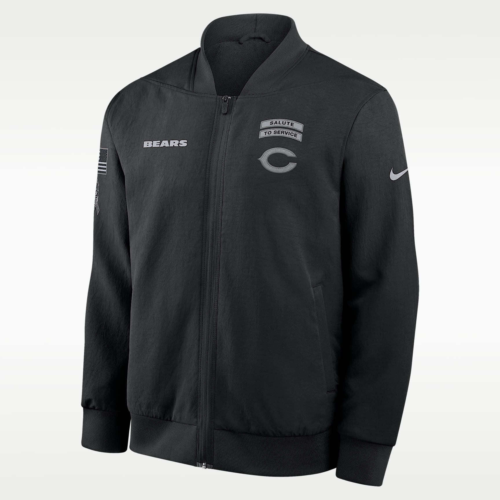 Chicago Bears Salute to Service Sideline Men's Nike NFL Full-Zip Bomber Jacket
