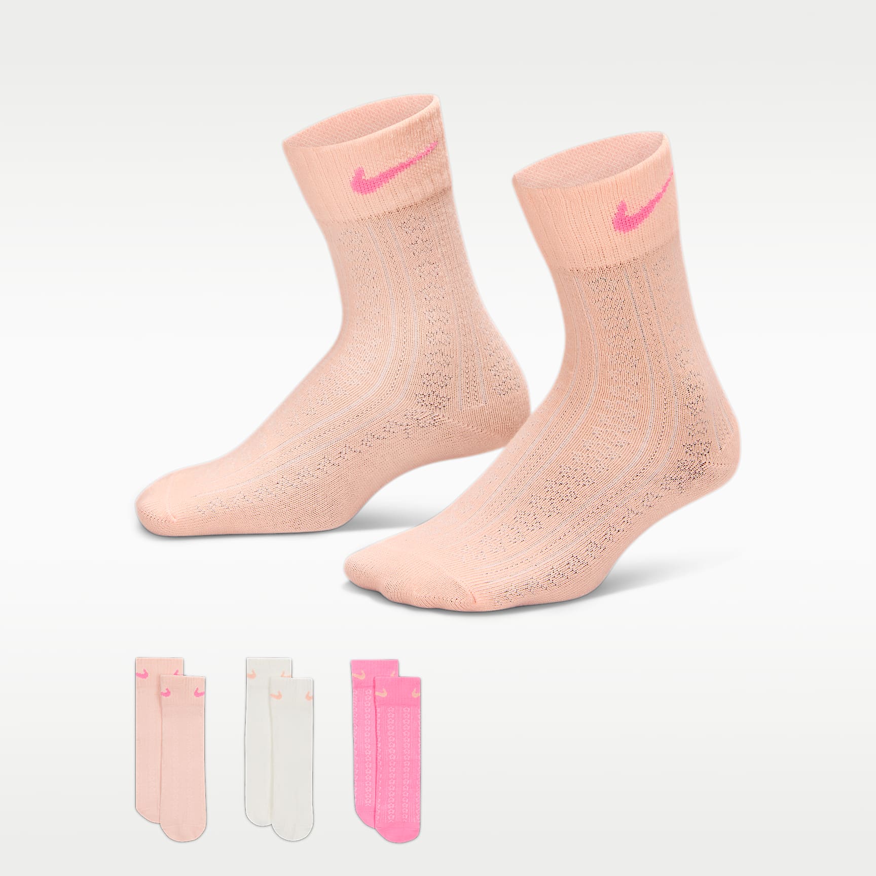 Nike Kids' Easy Breezy Pointelle Socks (3 Pairs)