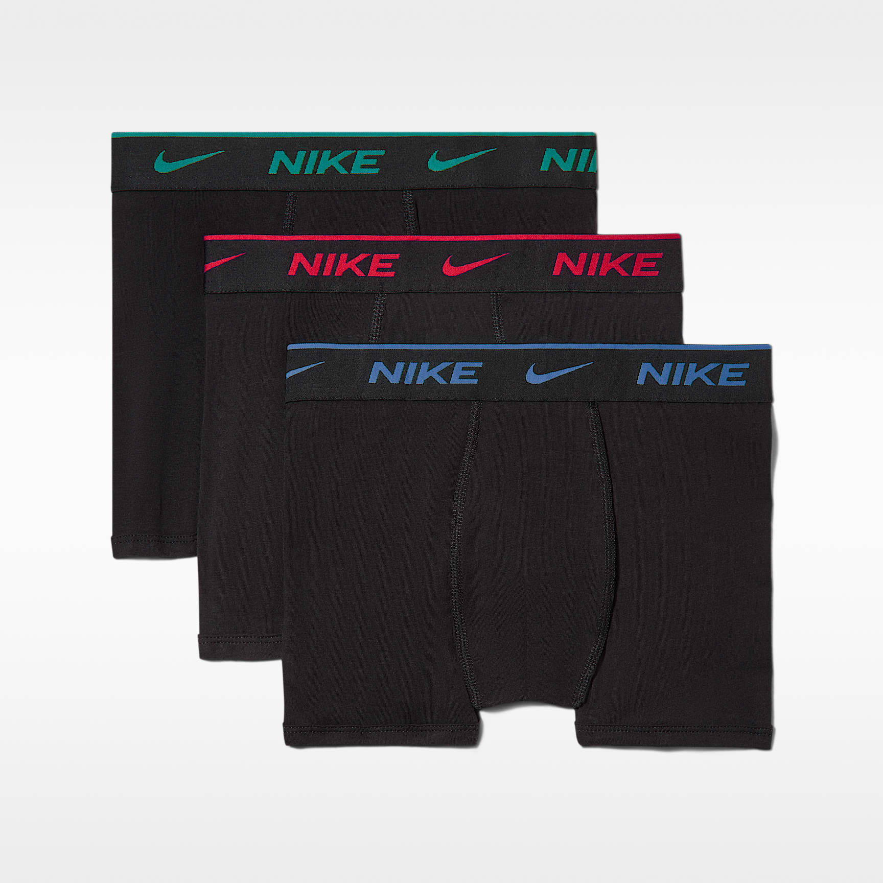Ropa interior de algodón Dri-FIT con pretina de color para niños talla grande (paquete de 3) Nike