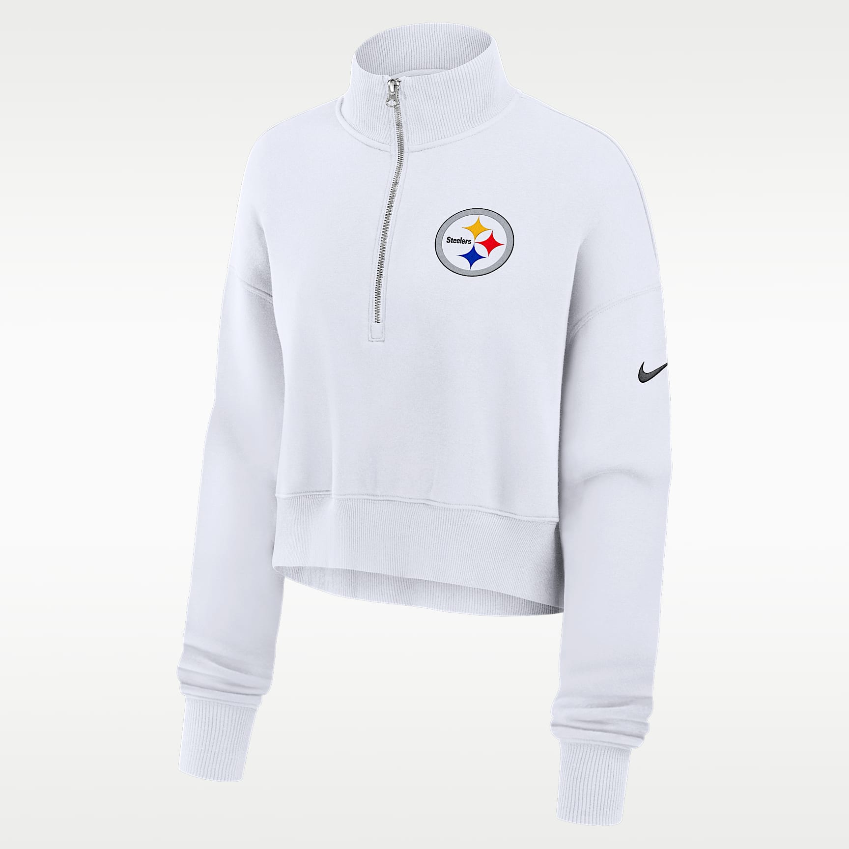 Pittsburgh Steelers Primetime Phoenix Women's Nike NFL Oversized Cropped 1/4-Zip Crew