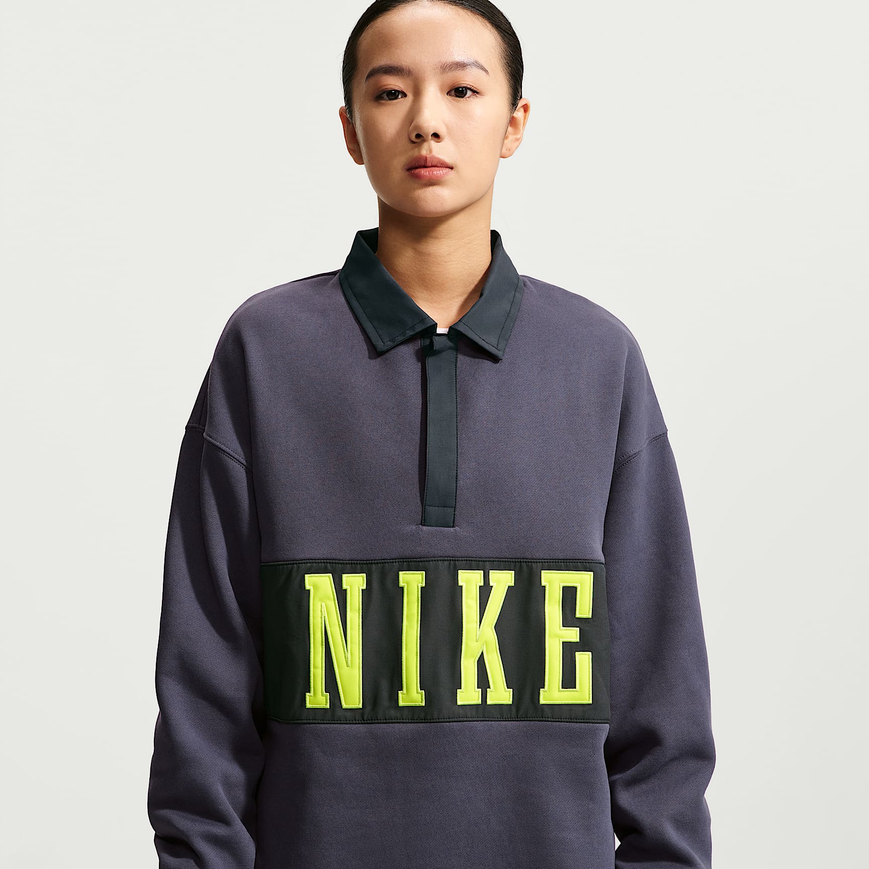 Nike Studio Fleece Medium Weight Women's Oversized Rugby Top