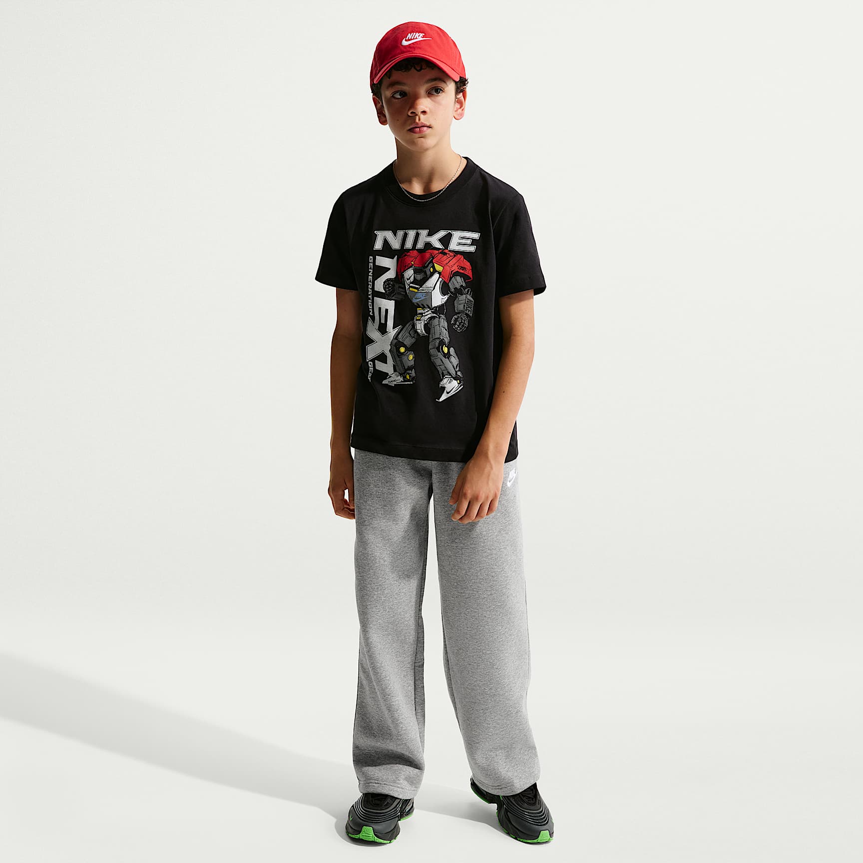 Pants holgados con dobladillo abierto para niños Nike Sportswear