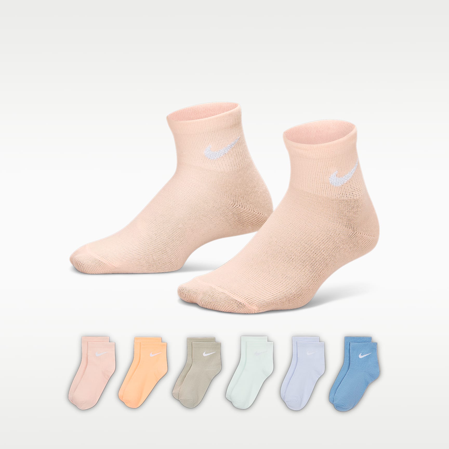 Nike Kids' Metallic Swoosh No-Show Socks (6 Pairs)