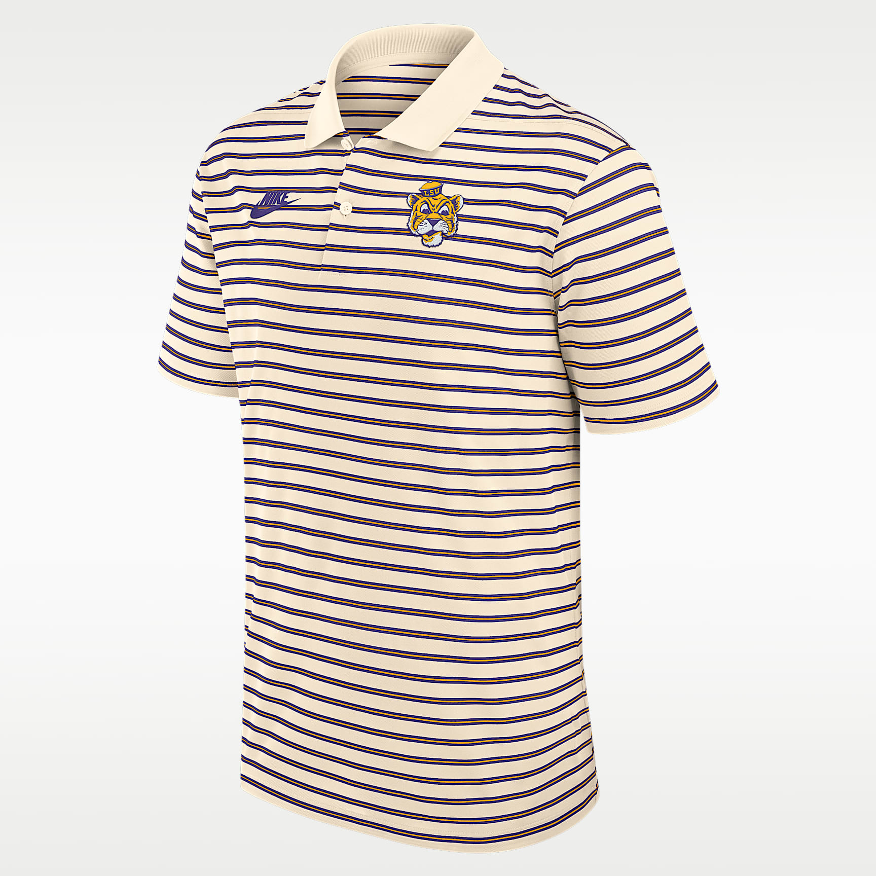 Polo universitario Nike Dri-FIT para hombre LSU Legacy Striped