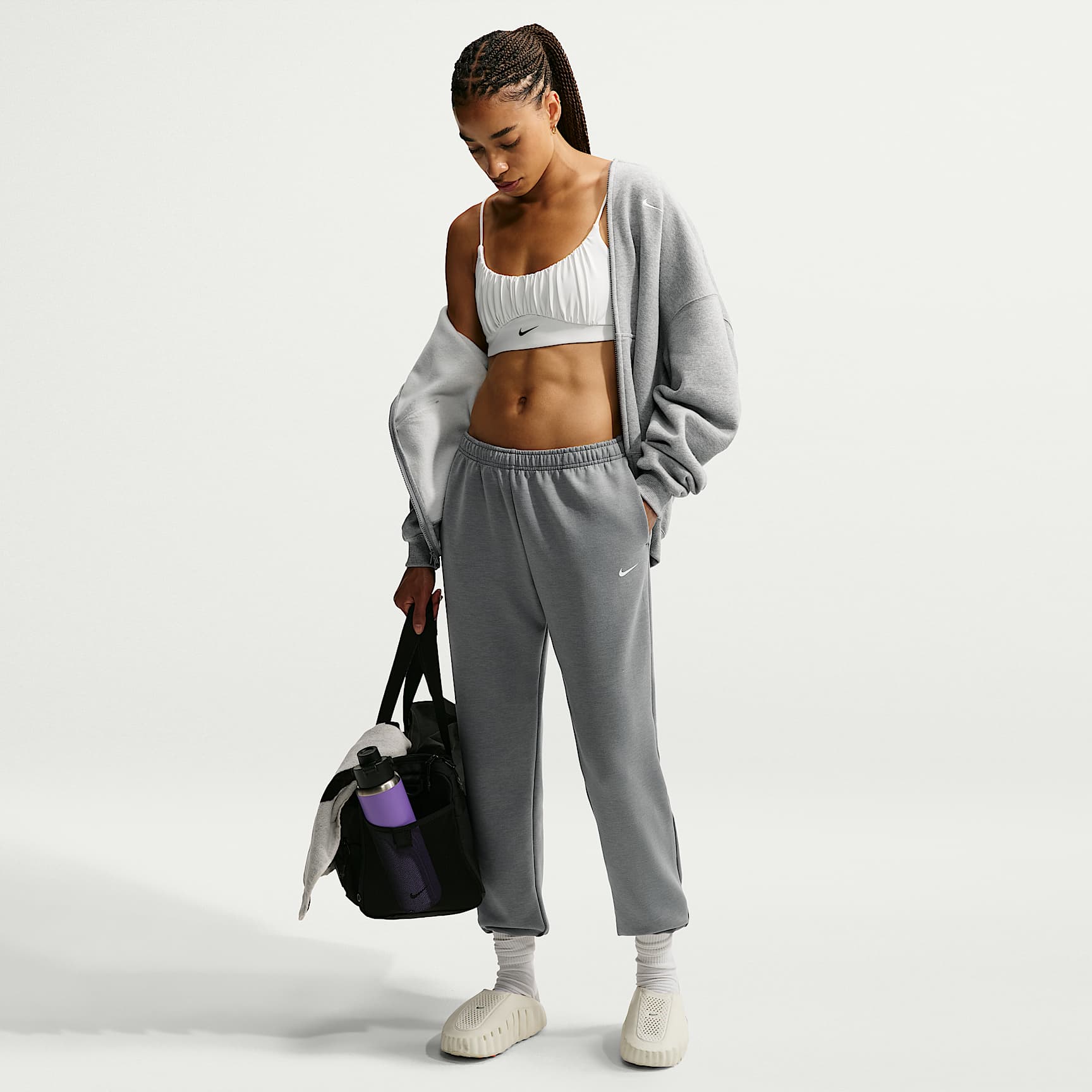 Nike Studio Fleece Sport Women's Dri-FIT Mid-Rise Pants