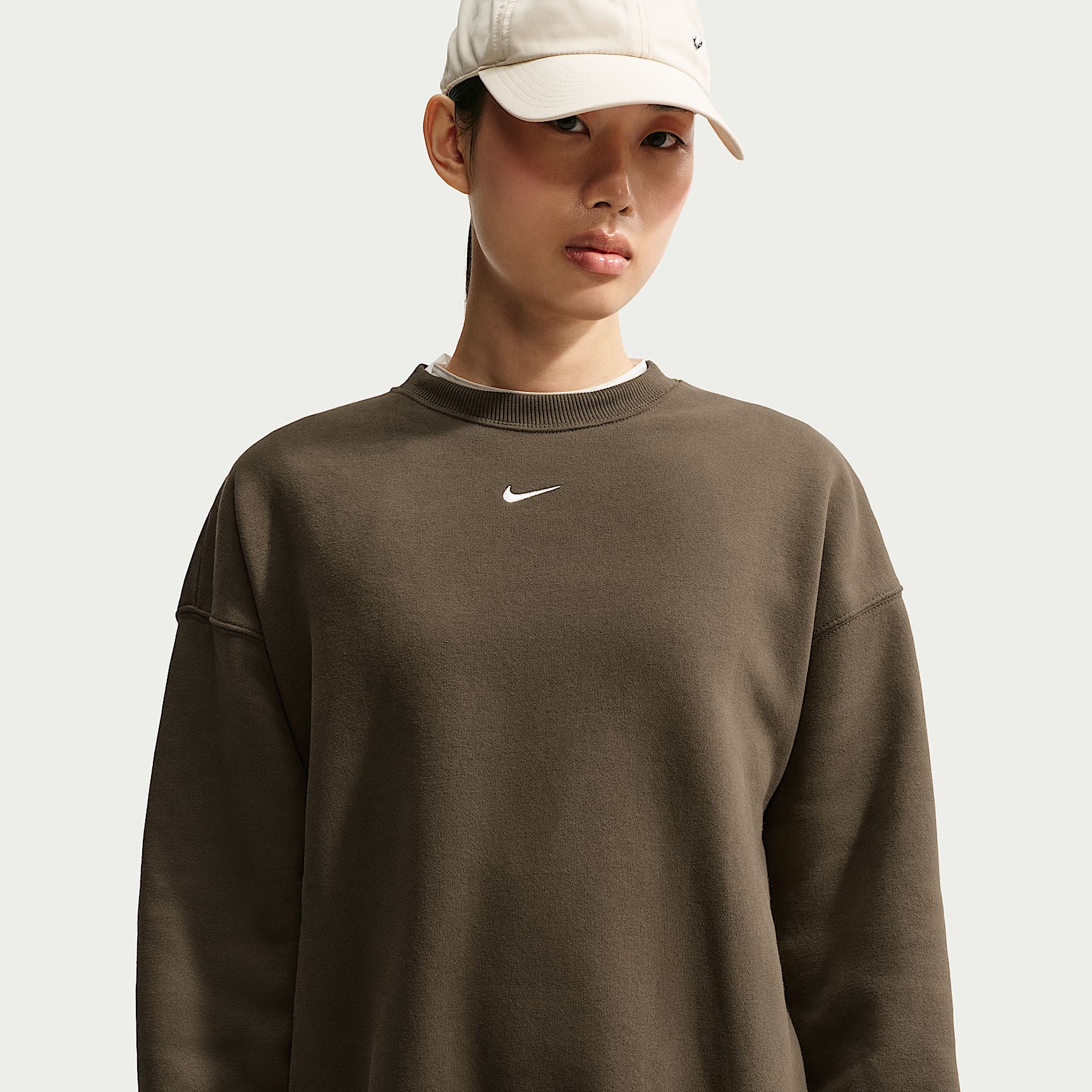 Playera oversized para mujer Nike Studio Fleece Medium Weight