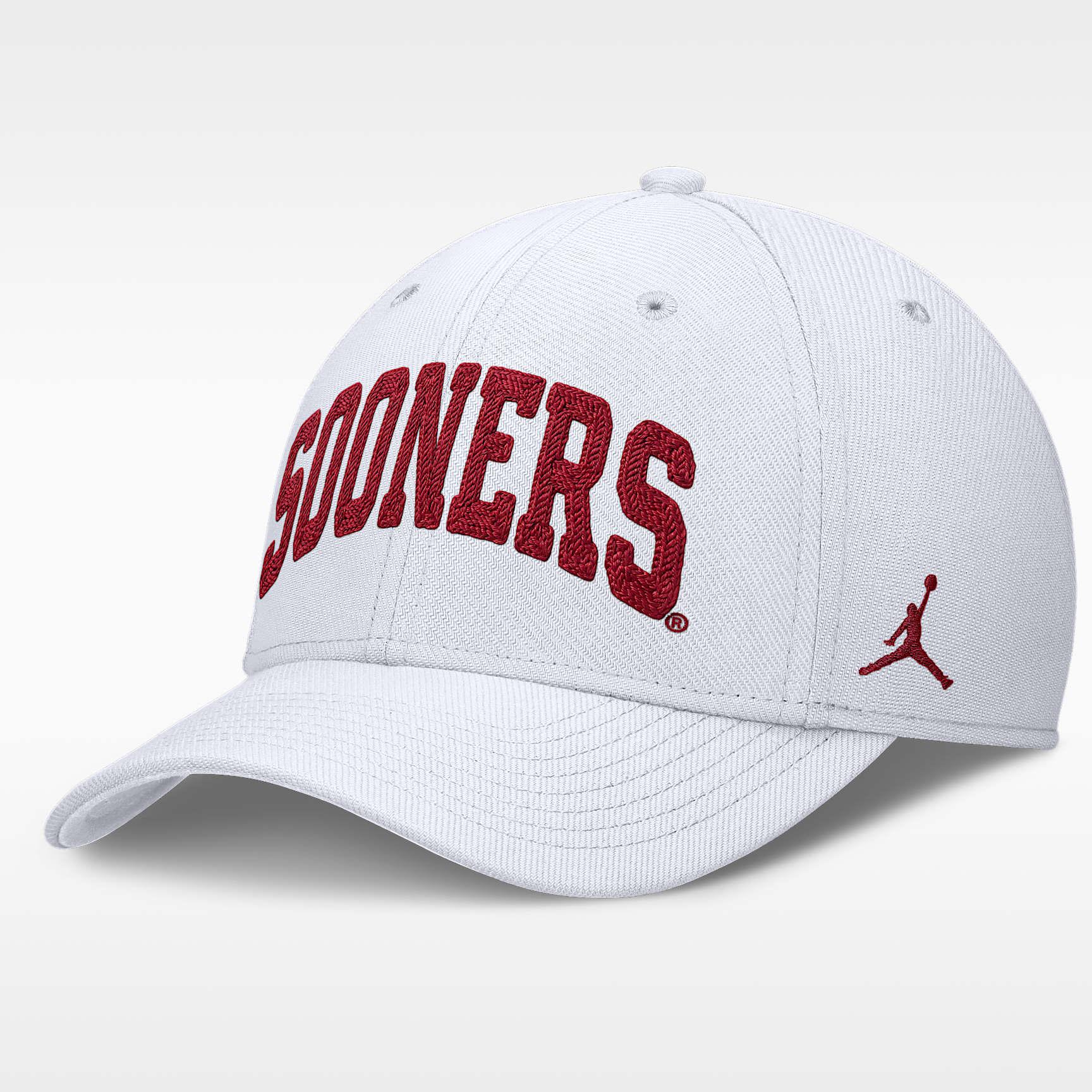 Gorra universitaria marca Jordan Dri-FIT para hombre Oklahoma Classic Swooshflex