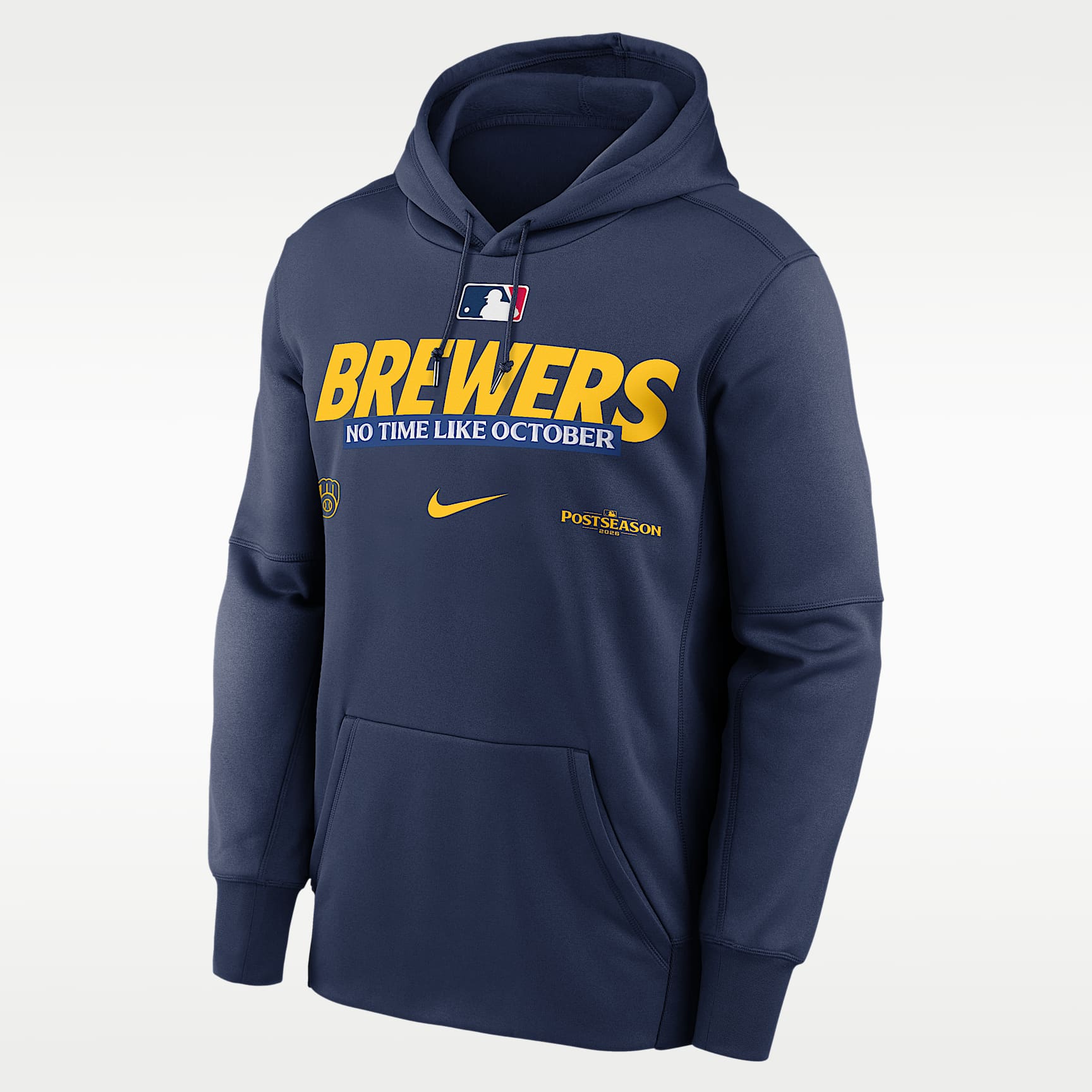 Milwaukee Brewers 2026 Postseason Authentic Collection Men's Nike Therma-FIT MLB Pullover Hoodie