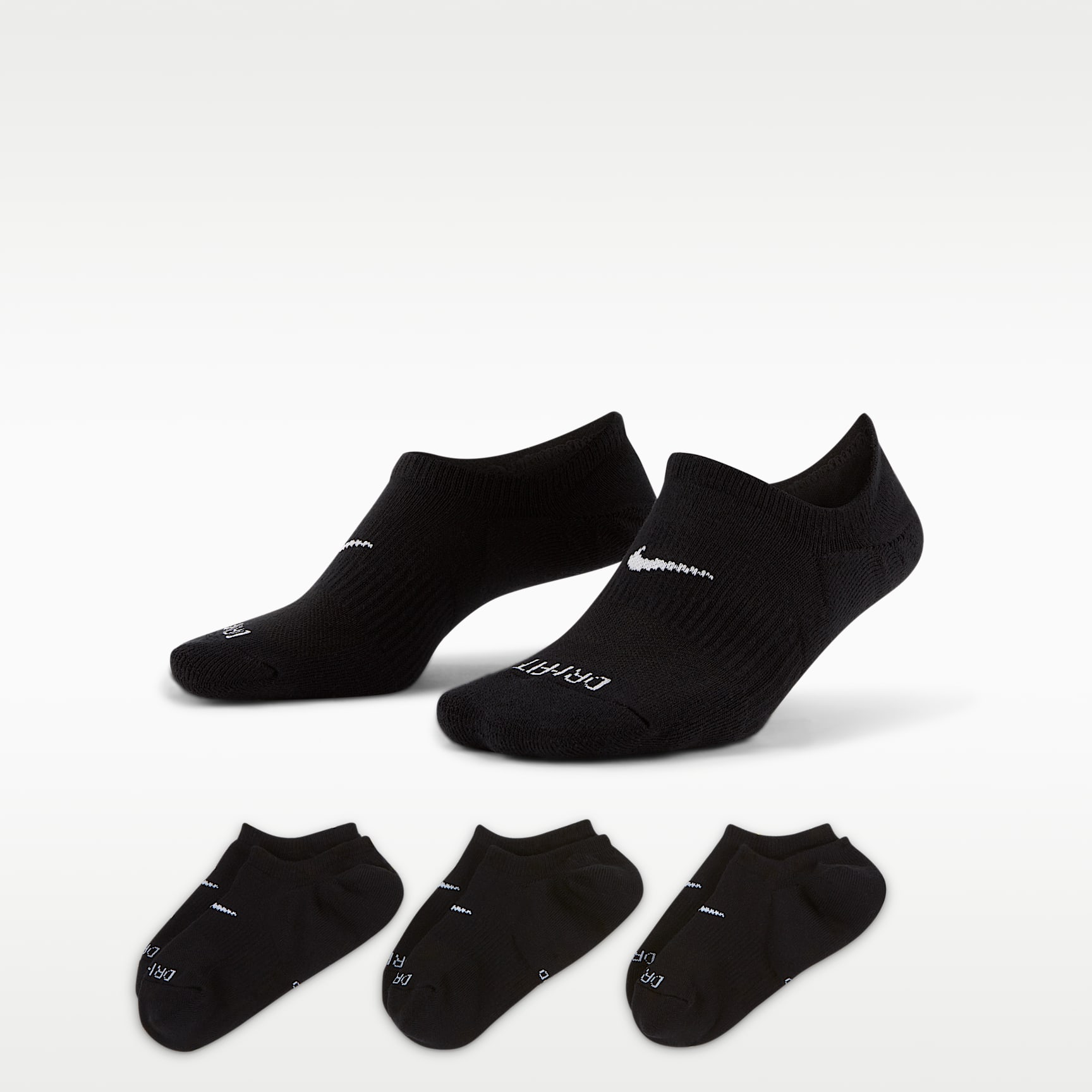 Calcetines invisibles de entrenamiento para mujer Nike Everyday Plus Cushioned (3 pares)