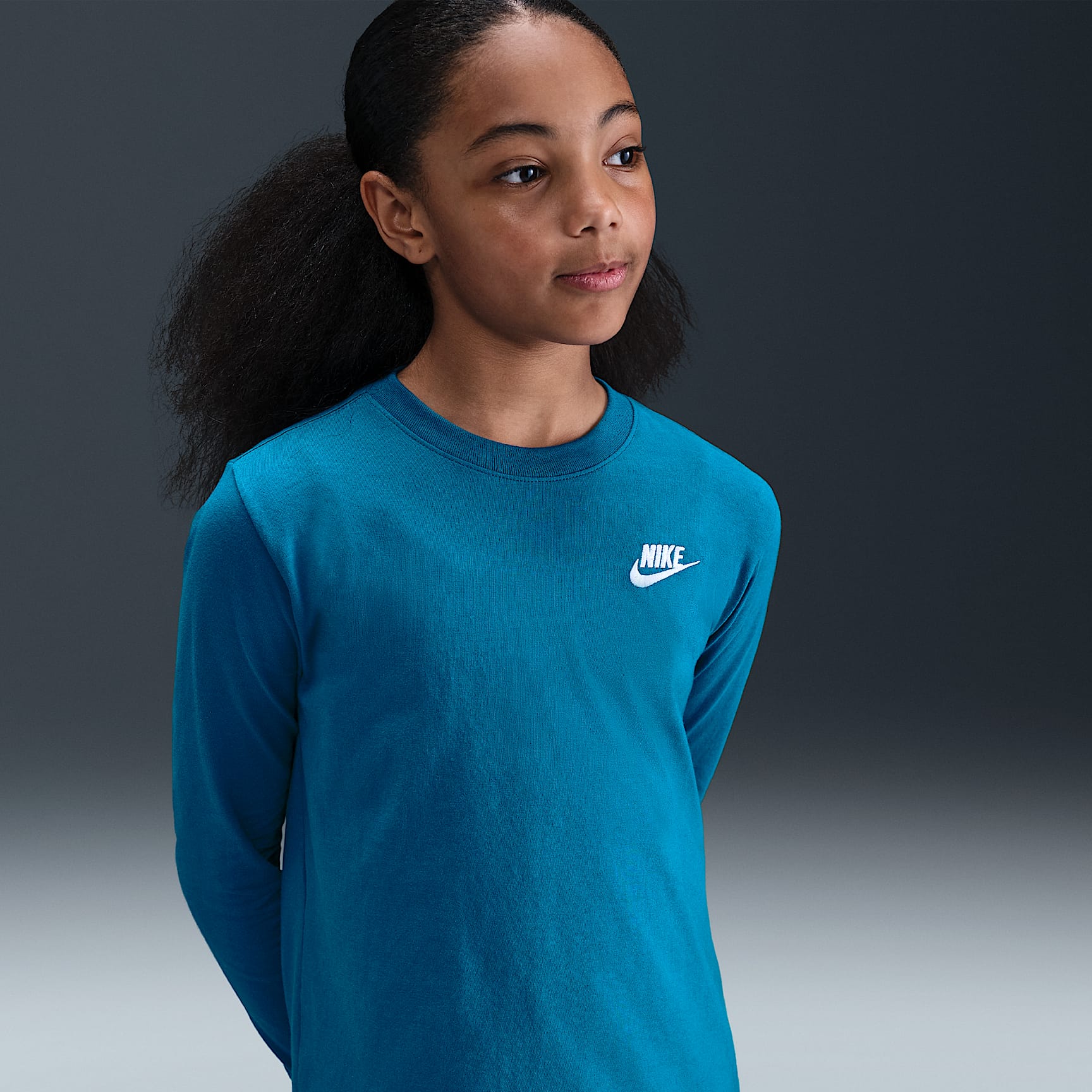 Playera de manga larga para niños grandes Nike Sportswear