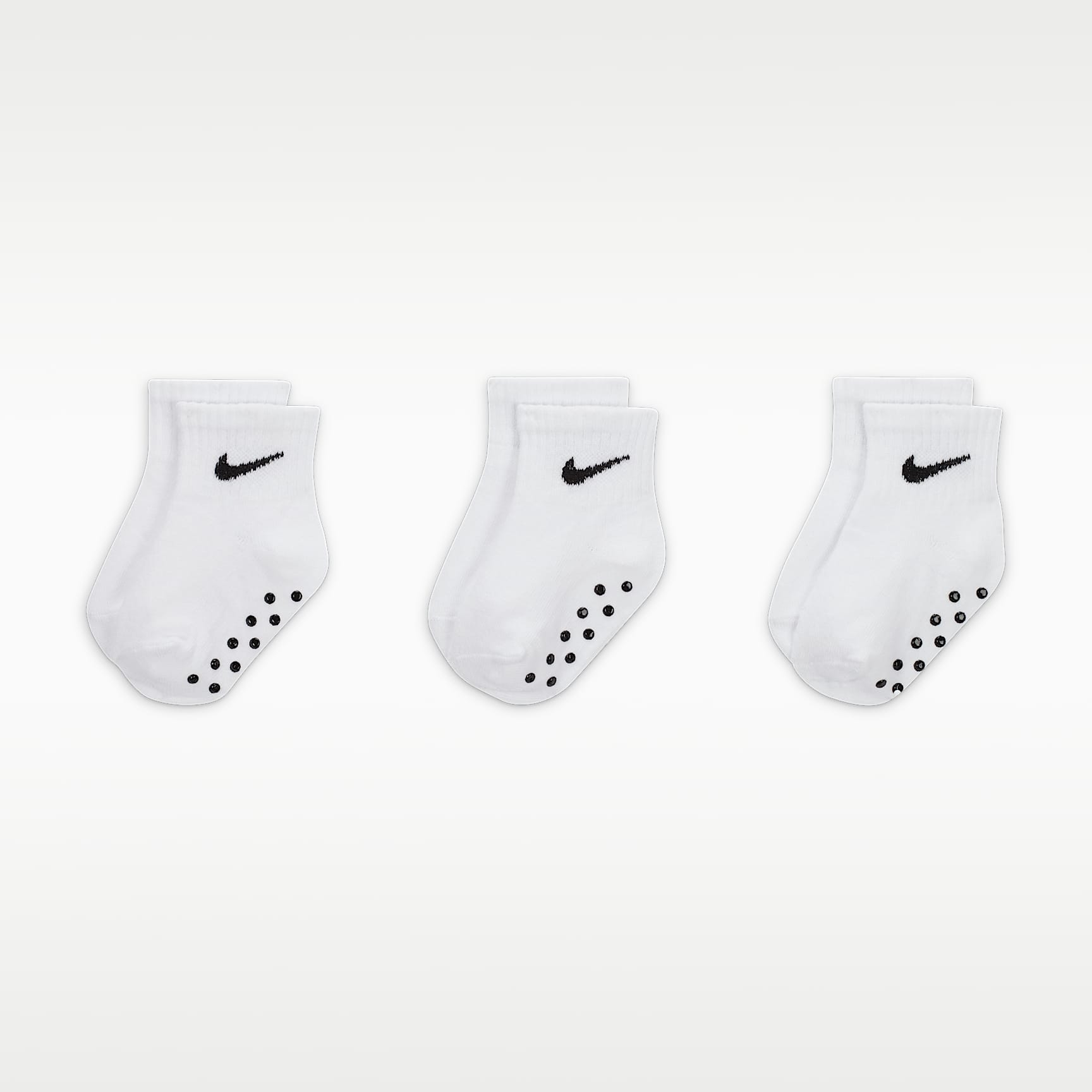 Nike Baby Swoosh Ankle Gripper Socks (3-Pairs)