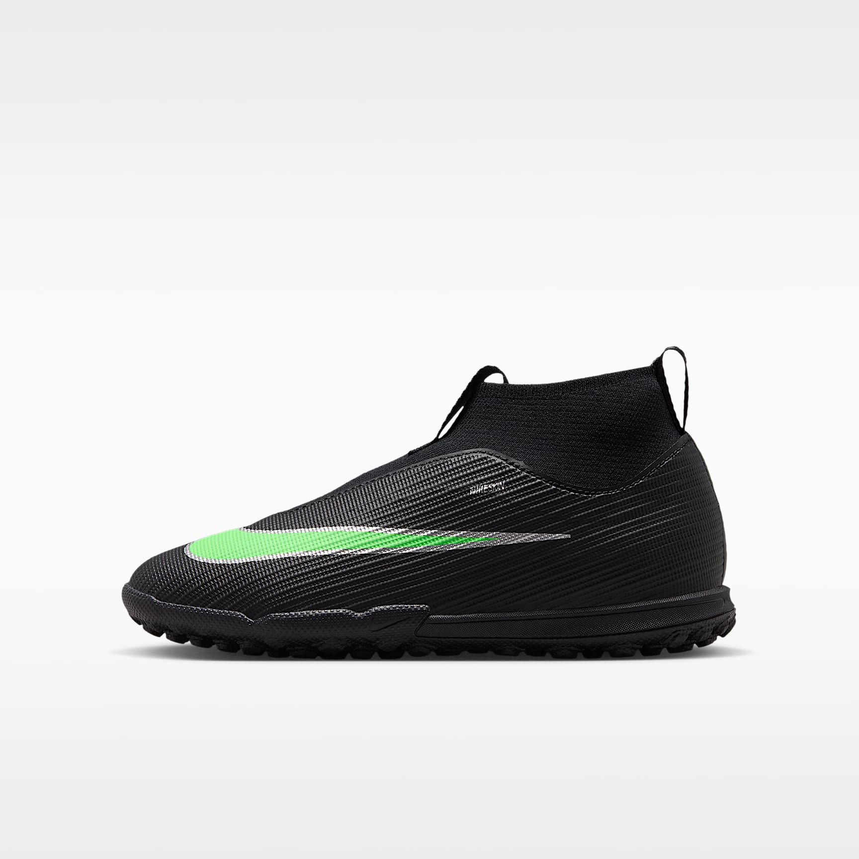 Tacos de futbol para pasto sintético (turf) de corte high para niños grandes Nike Jr. Mercurial Superfly 11 Academy
