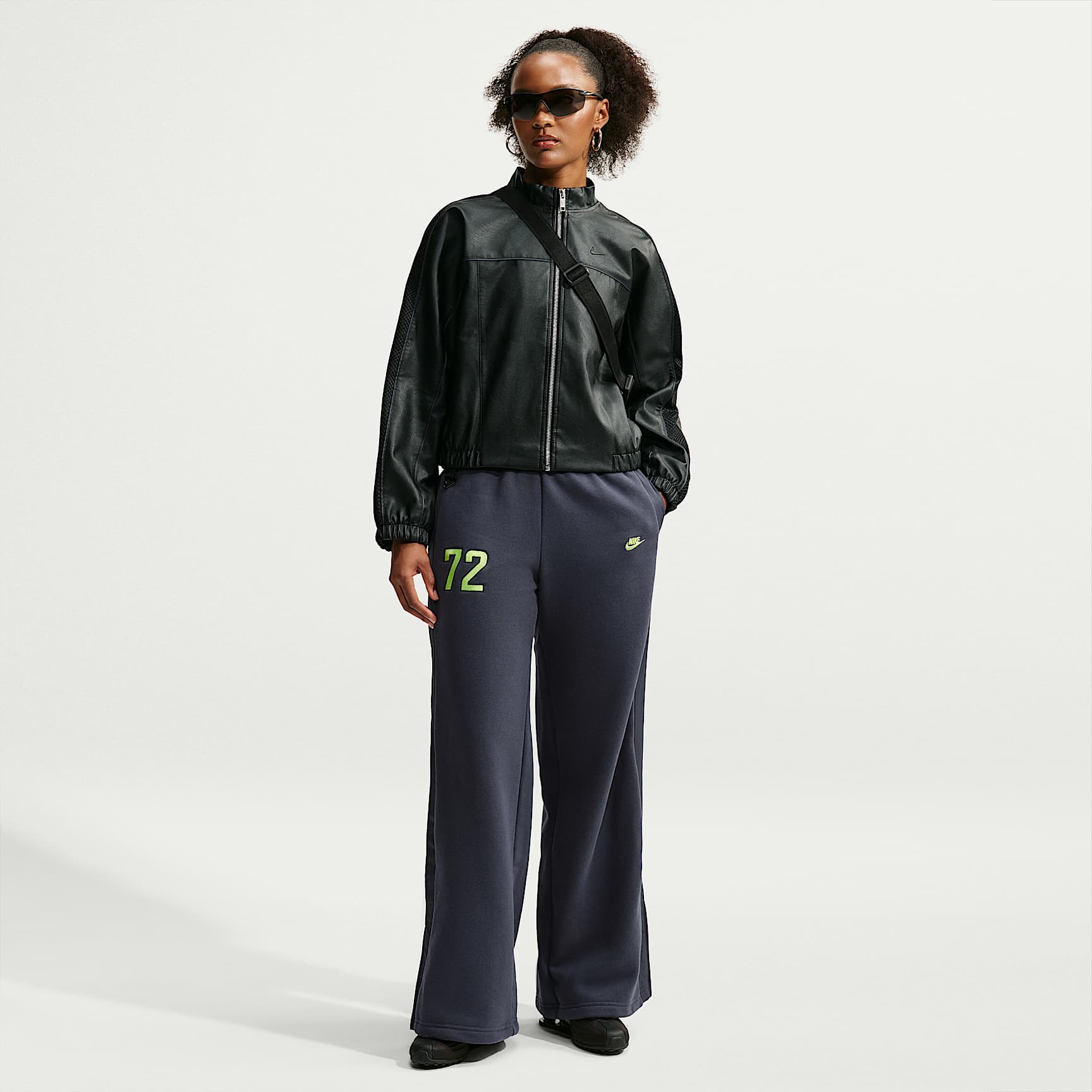 Nike Studio Fleece Medium Weight Women's Mid-Rise Wide-Leg Trousers
