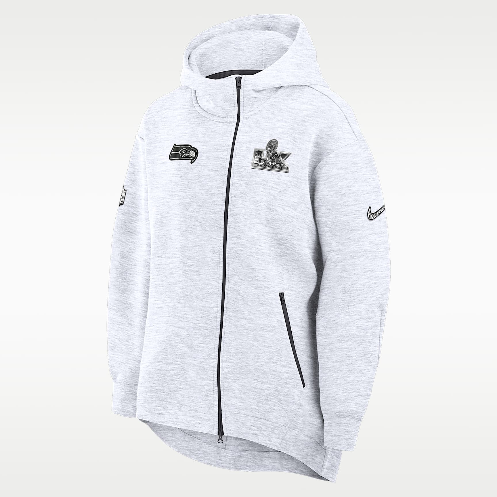 Seattle Seahawks Super Bowl LX Opening Night Tech Fleece Women's Nike NFL Full-Zip Hooded Cape