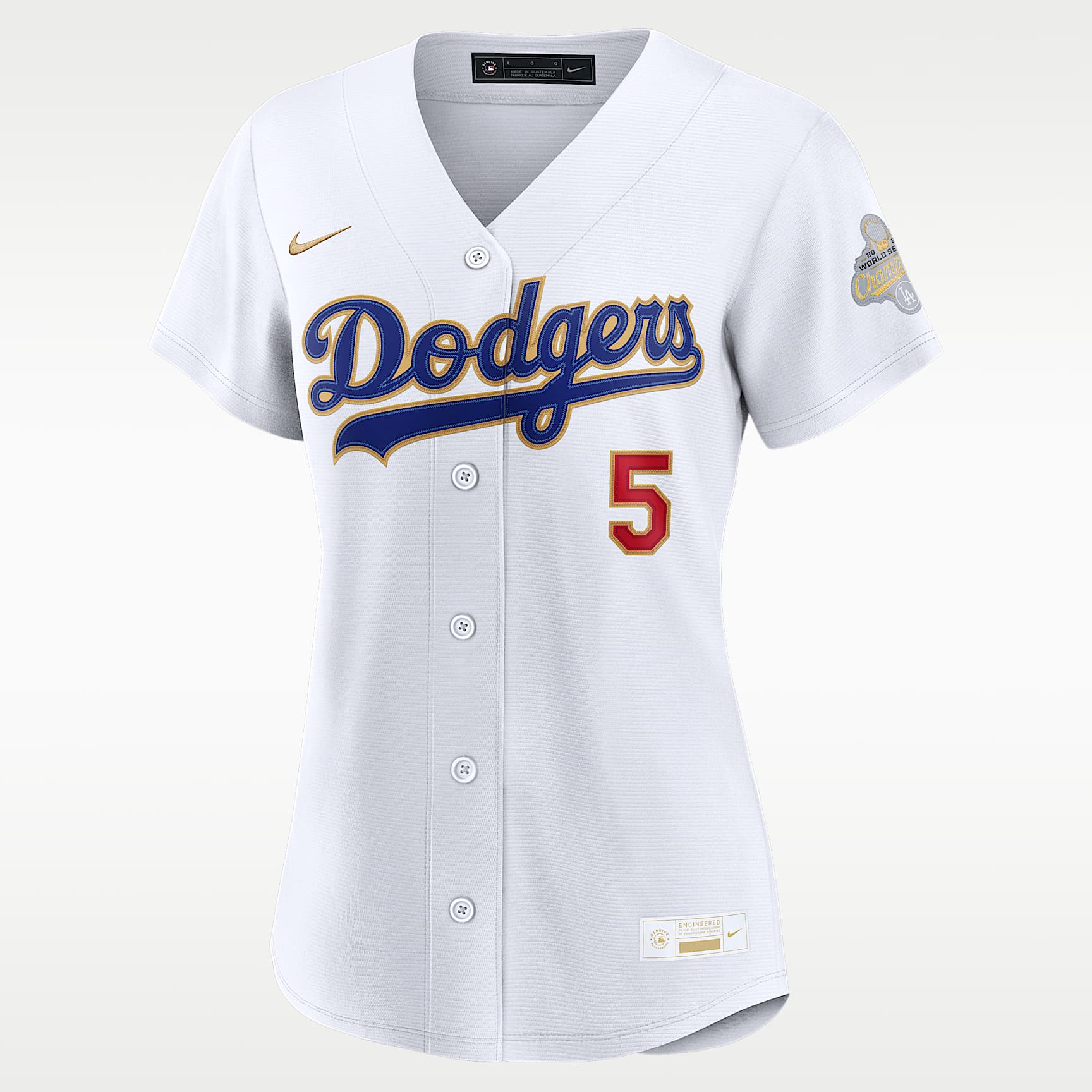 Freddie Freeman Los Angeles Dodgers 2025 World Series Champion Gold Series Women's Nike MLB Stadium Jersey