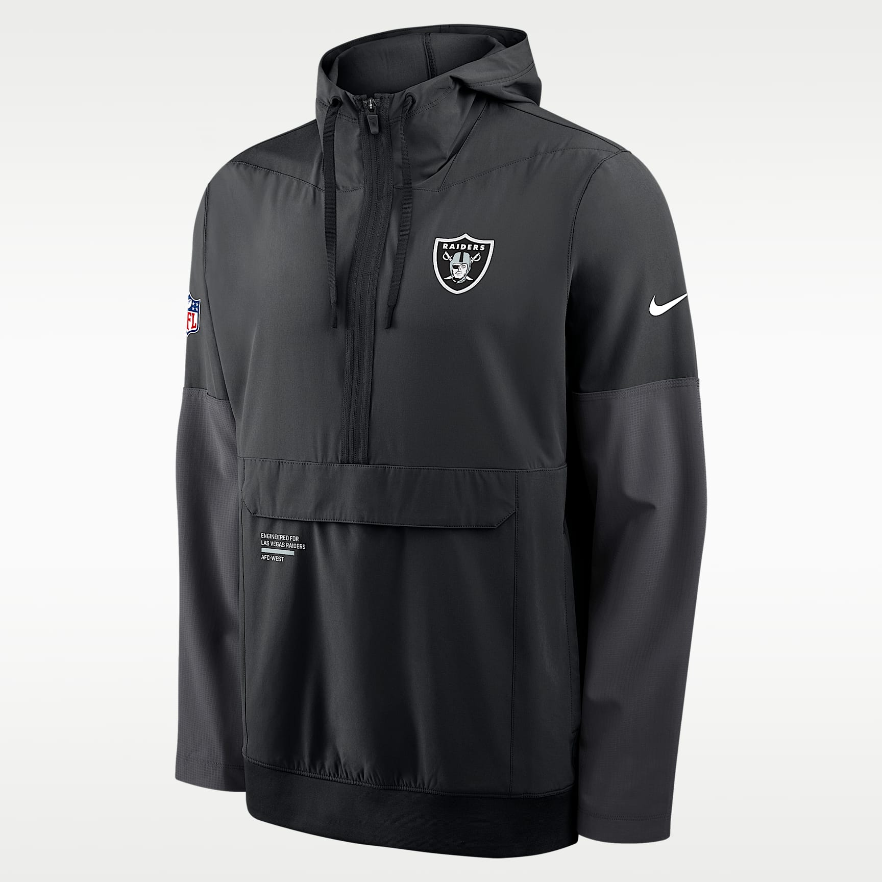 Las Vegas Raiders Well Rounded Anorak Men's Nike NFL 1/2-Zip Hooded Jacket